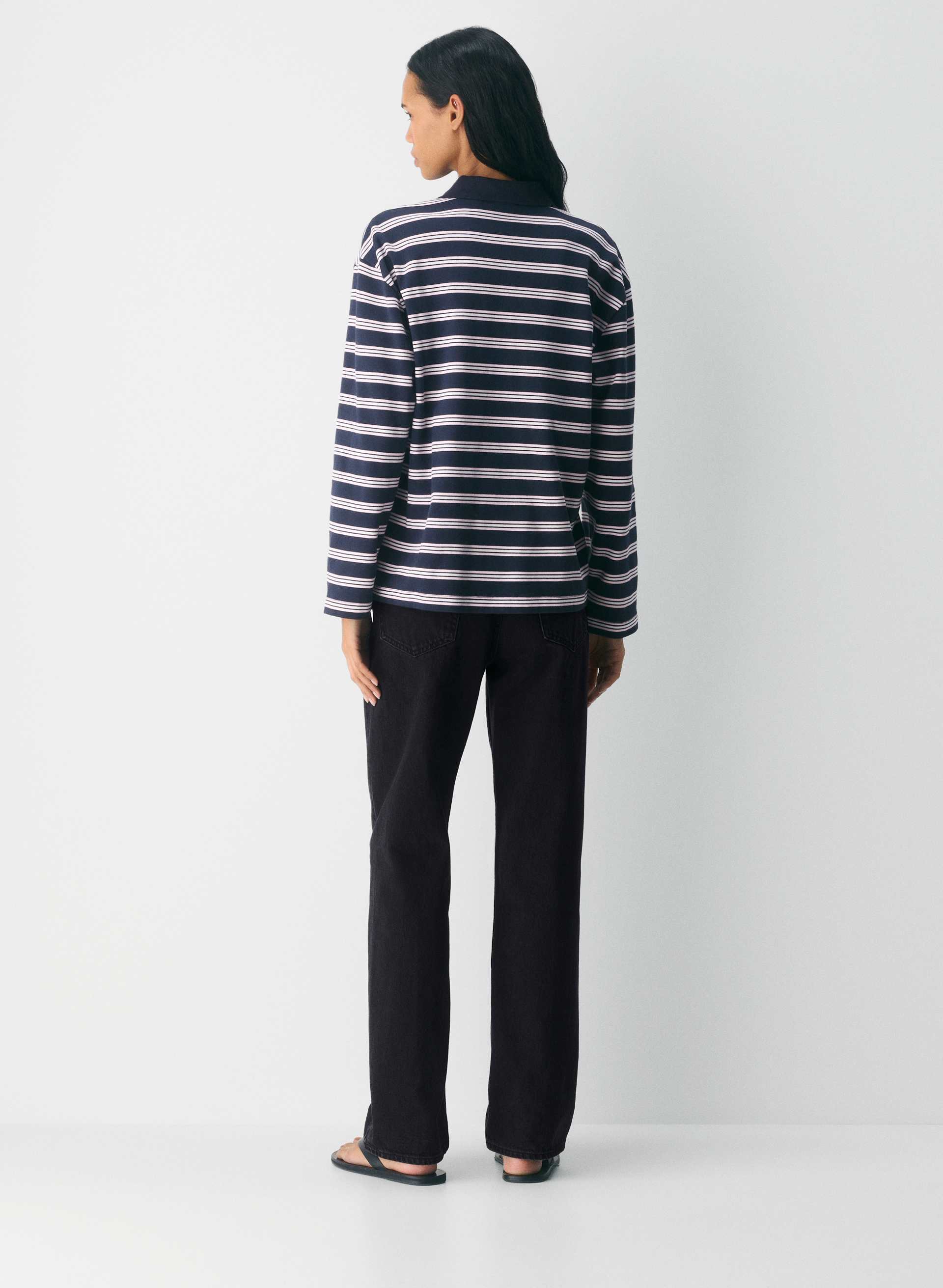INTERLOCK COTTON ETON LONGSLEEVE | Aritzia
