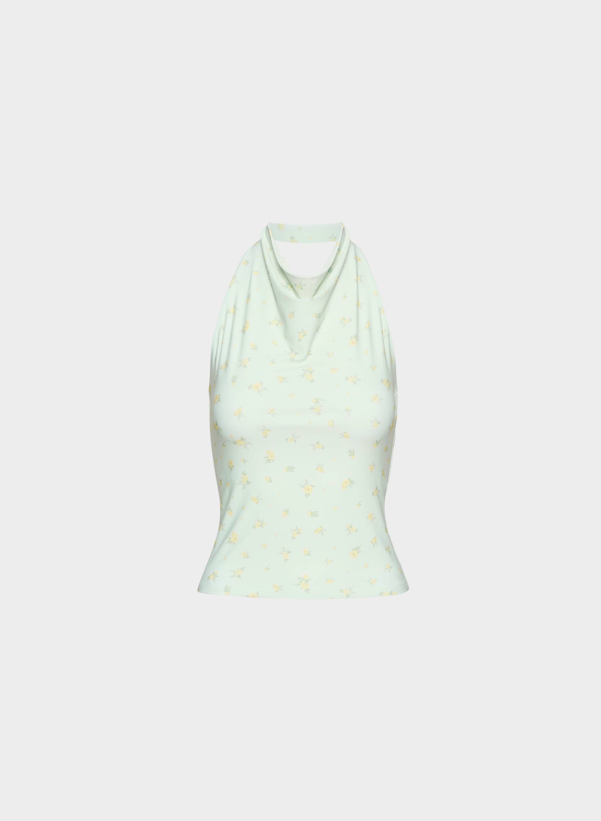 SMOOTH MATTER™ TOWER HALTER TOP - Lined, opaque cowlneck halter top. 