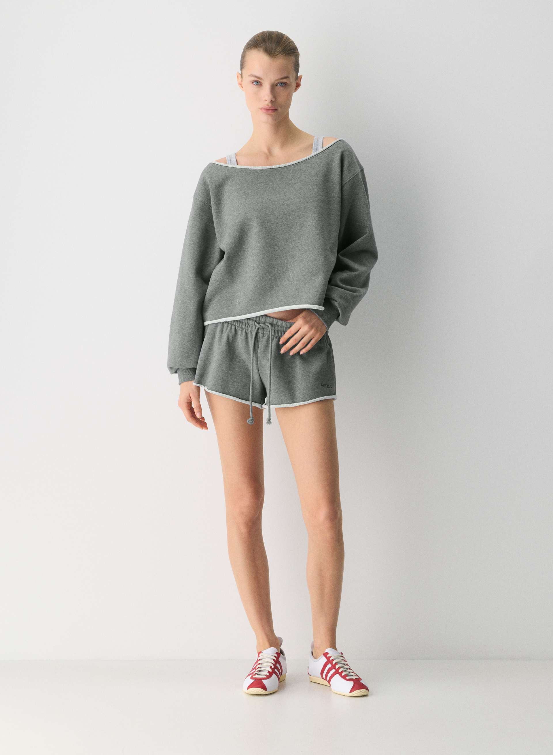 TERRY SWEATFLEECE PERFECT OFF-SHOULDER TOP | Aritzia