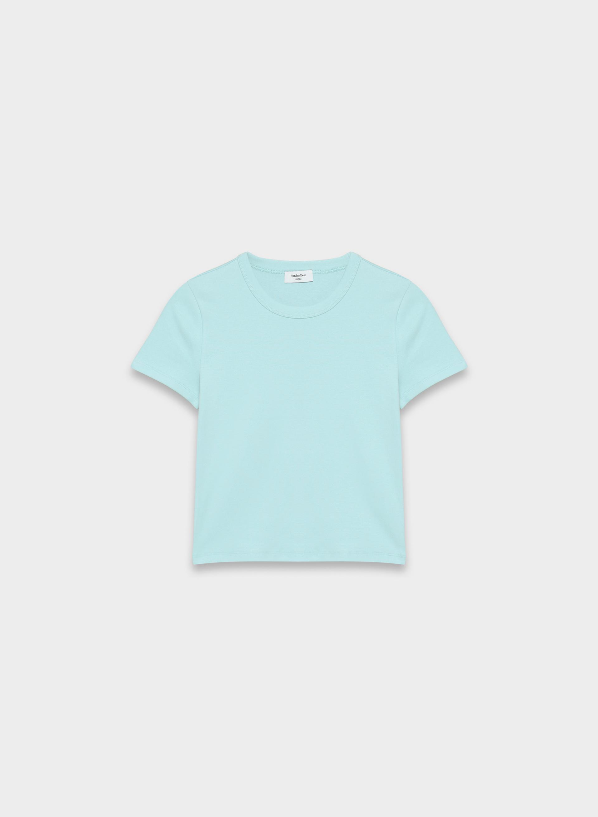 LITTLE RIBBED T-SHIRT - Fine-rib crewneck t-shirt. 