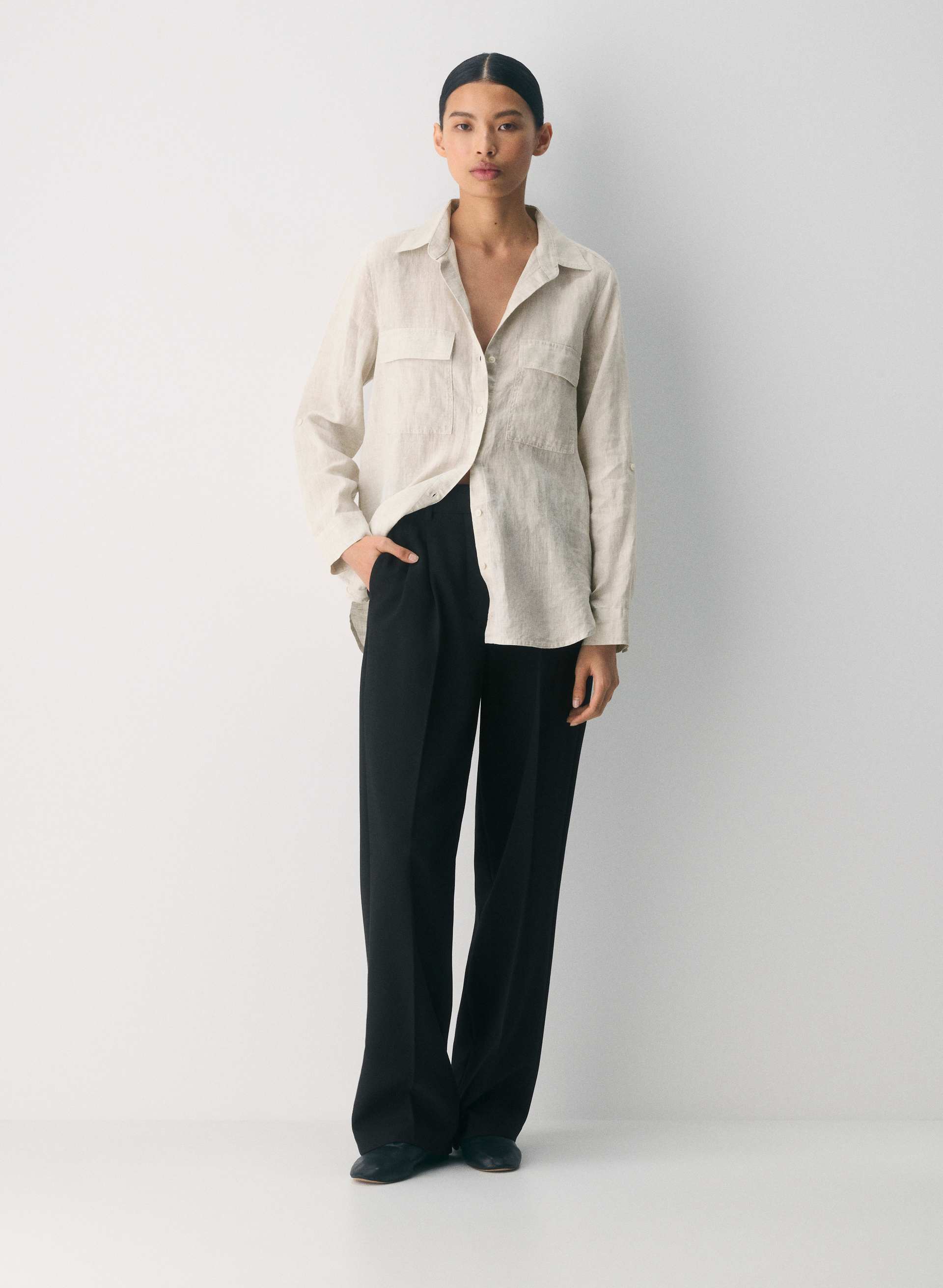 UTILITY LINEN SHIRT | Aritzia