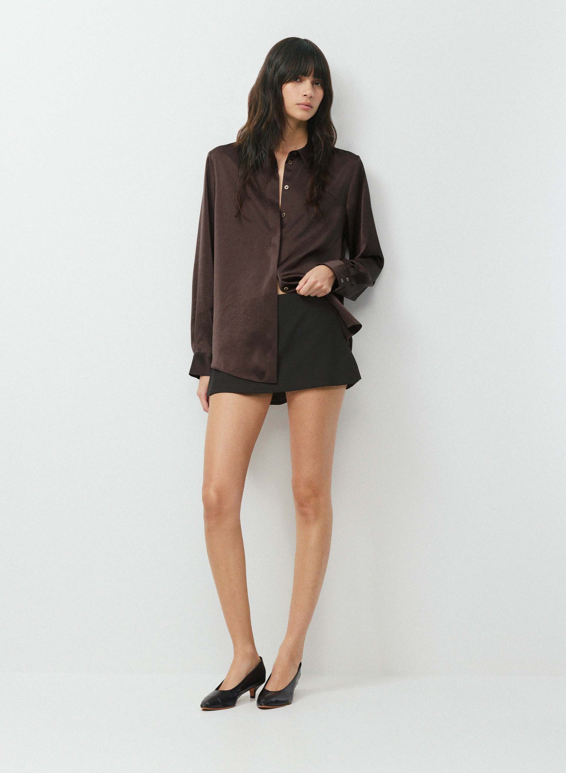 BAKER SATIN SHIRT | Aritzia