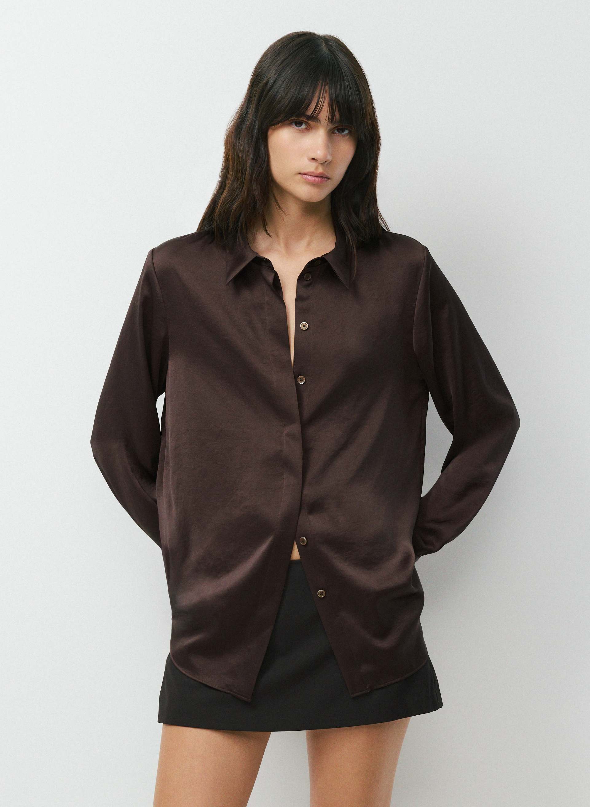 BAKER SATIN SHIRT | Aritzia