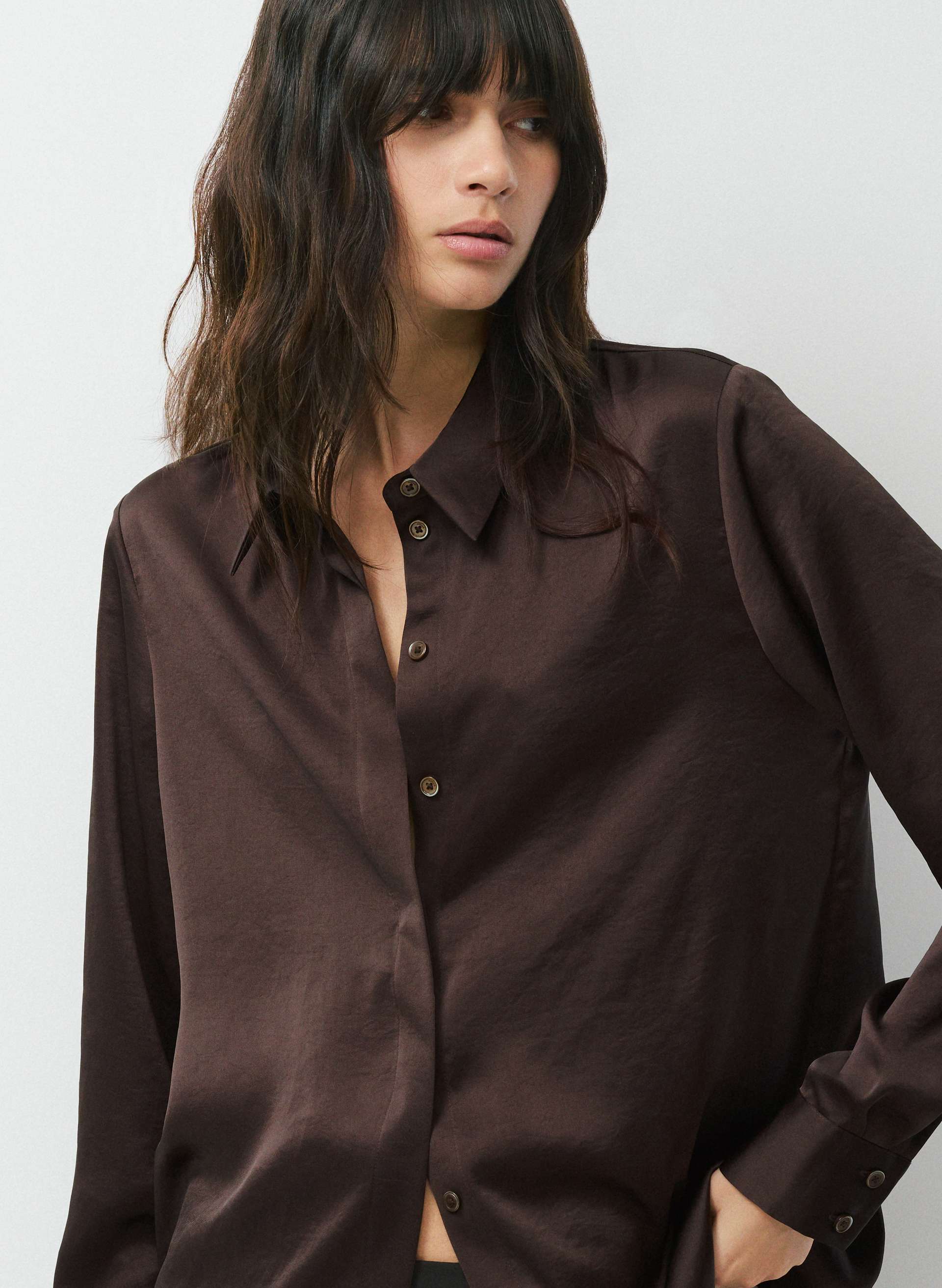 BAKER SATIN SHIRT | Aritzia