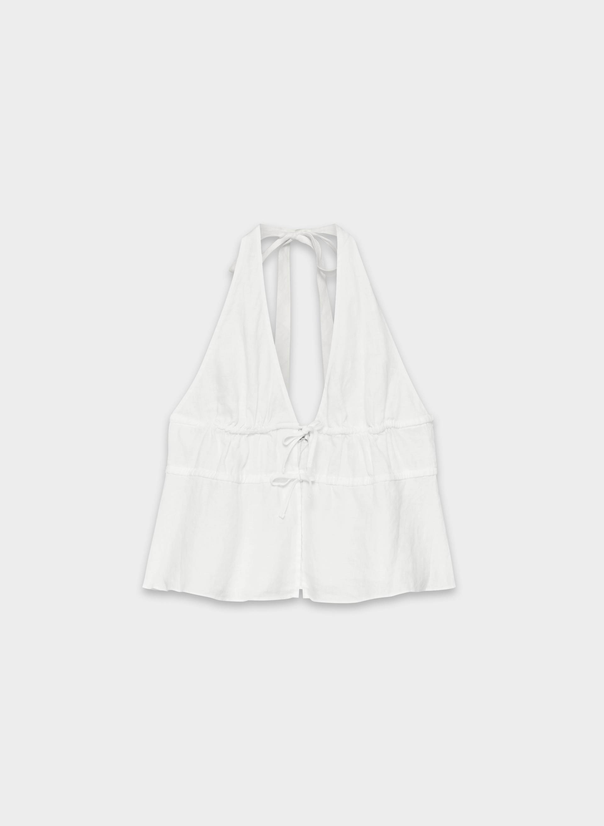 Sheila Linen Halter Top | Aritzia US