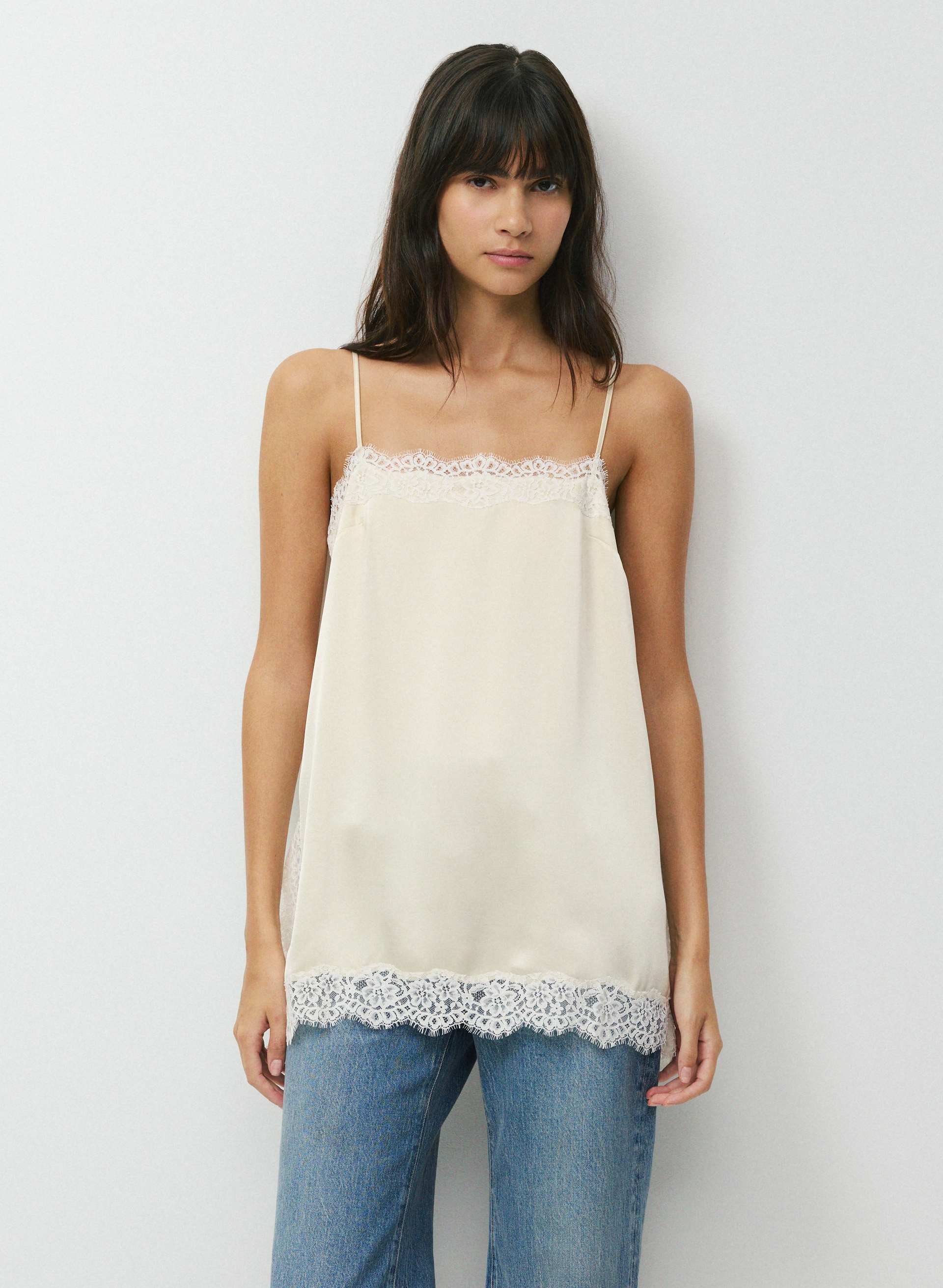 Serif Satin Camisole | Aritzia US