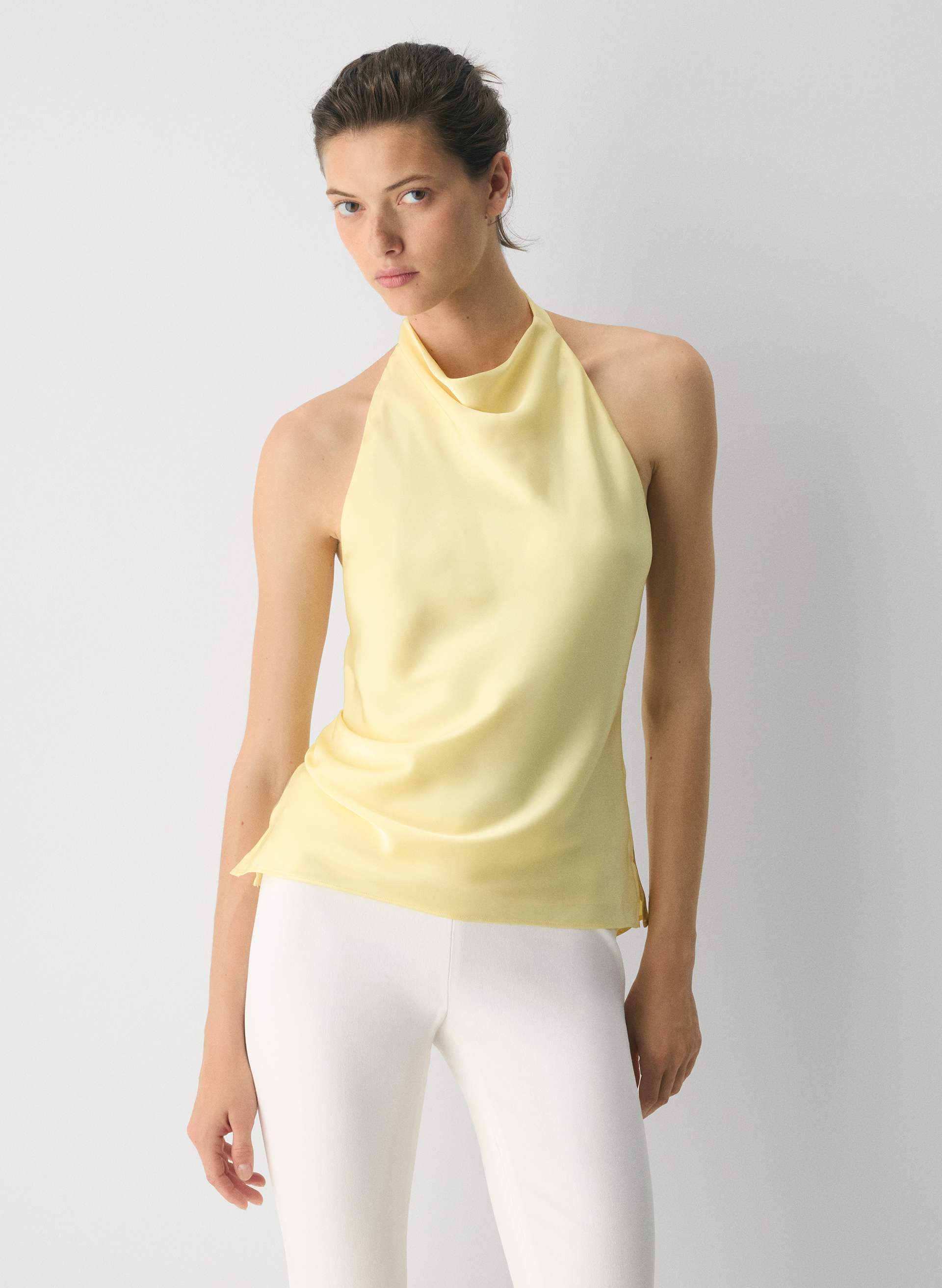 AUDIENCE SATIN HALTER TOP | Aritzia