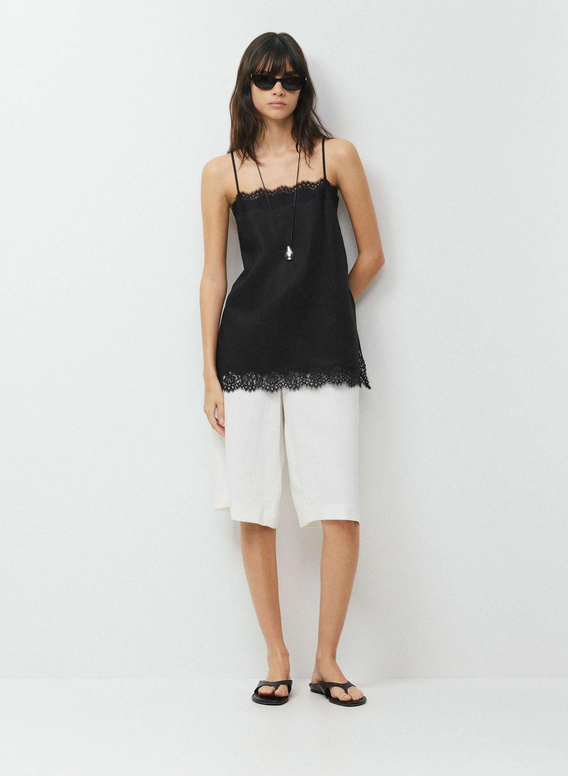 Serif Linen Camisole | Aritzia US