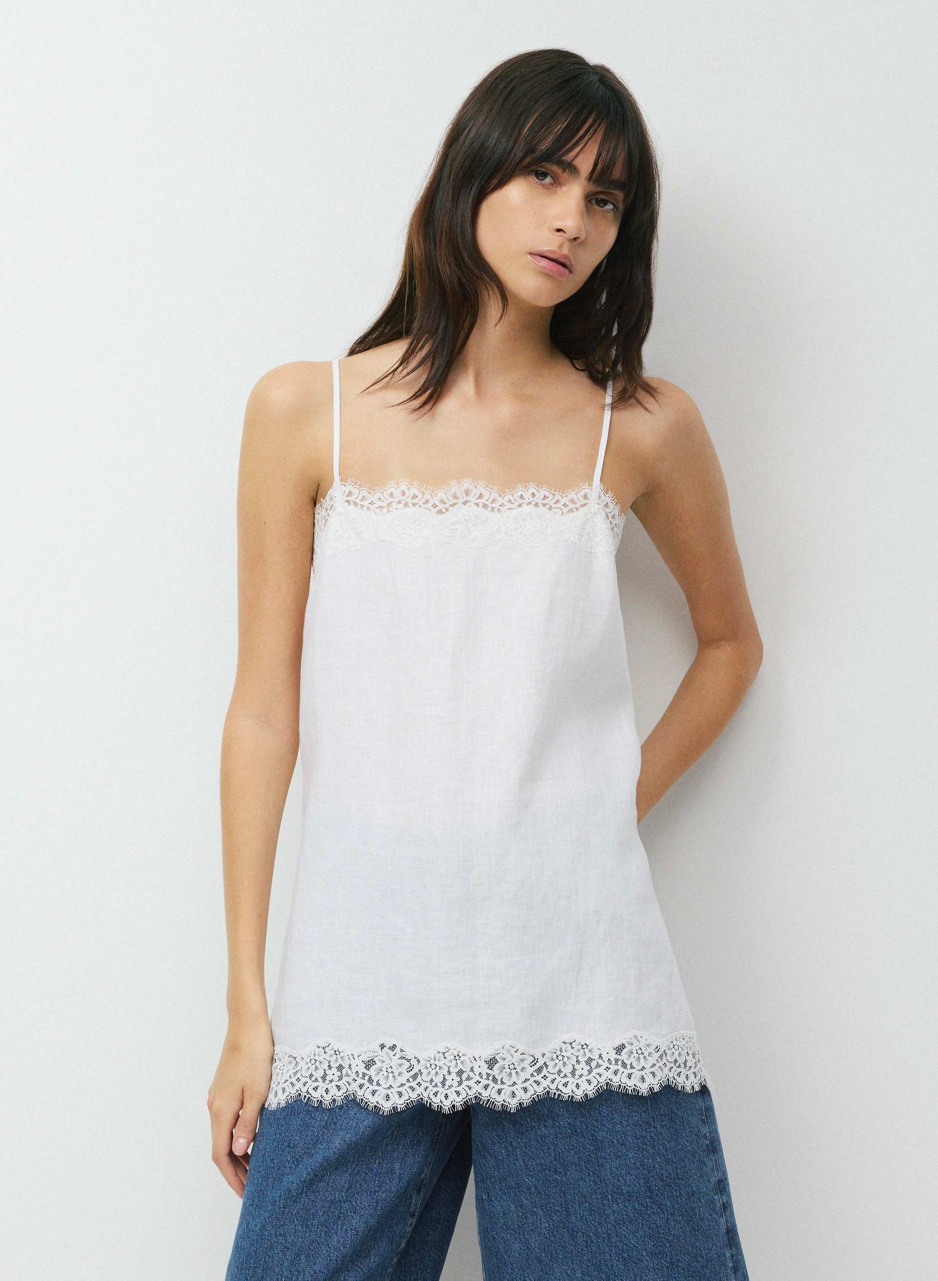 CAMISOLE SERIF EN LIN | Aritzia