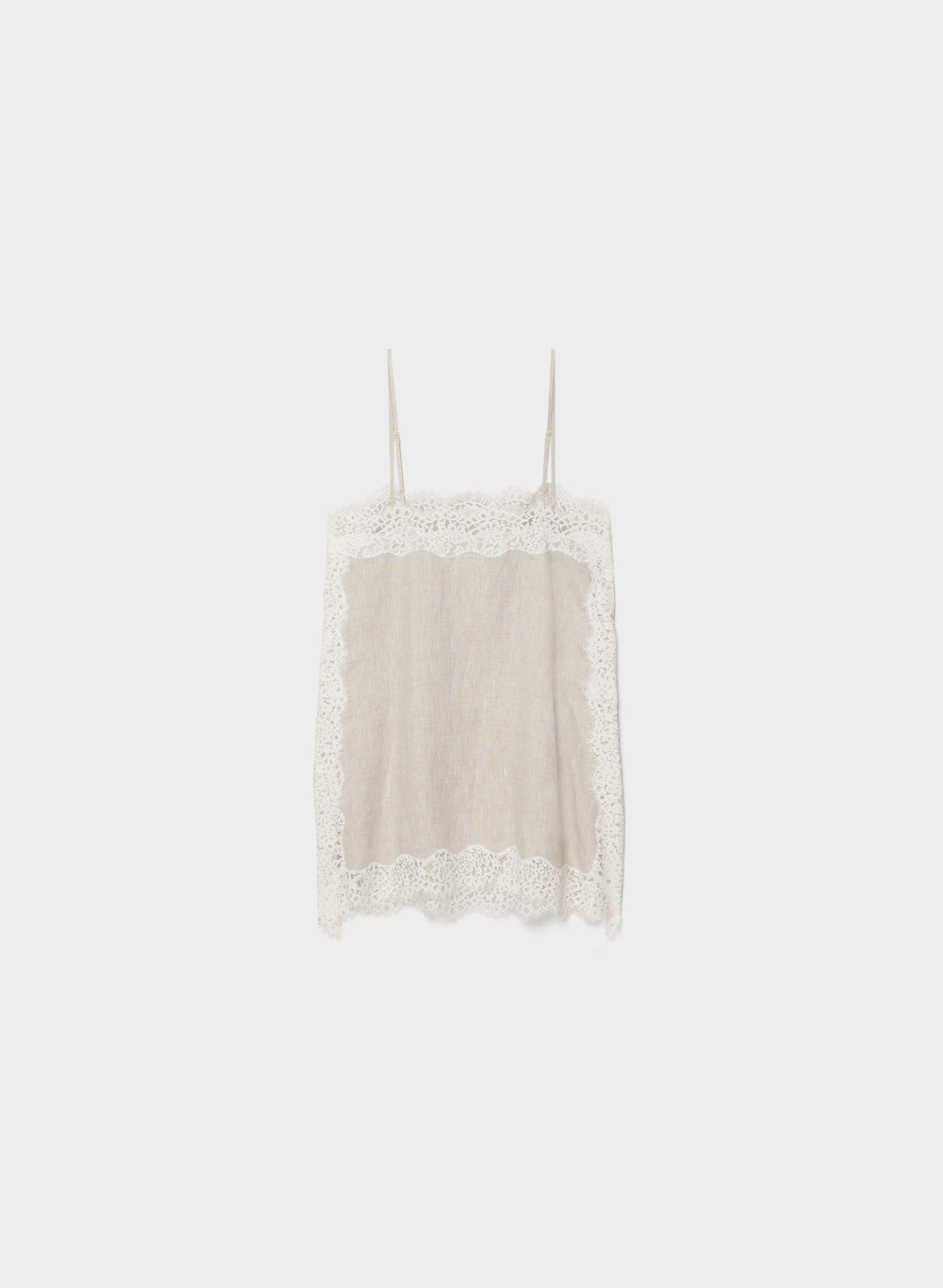 プリン　affranchie Lace linen Camisole Serif Linen Camisole | Aritzia US