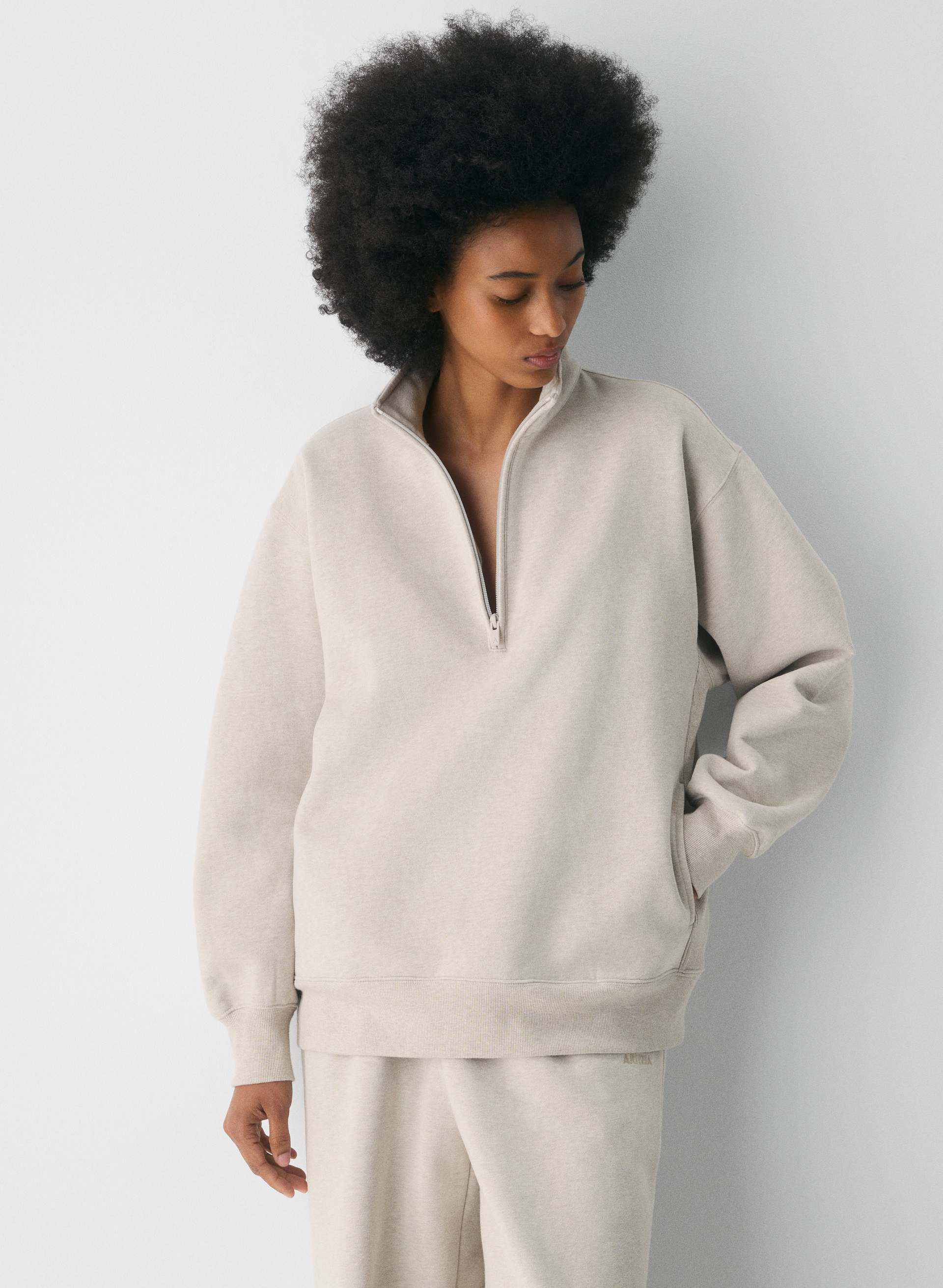 COZY SWEATFLEECE BOYFRIEND 1/2 ZIP | Aritzia