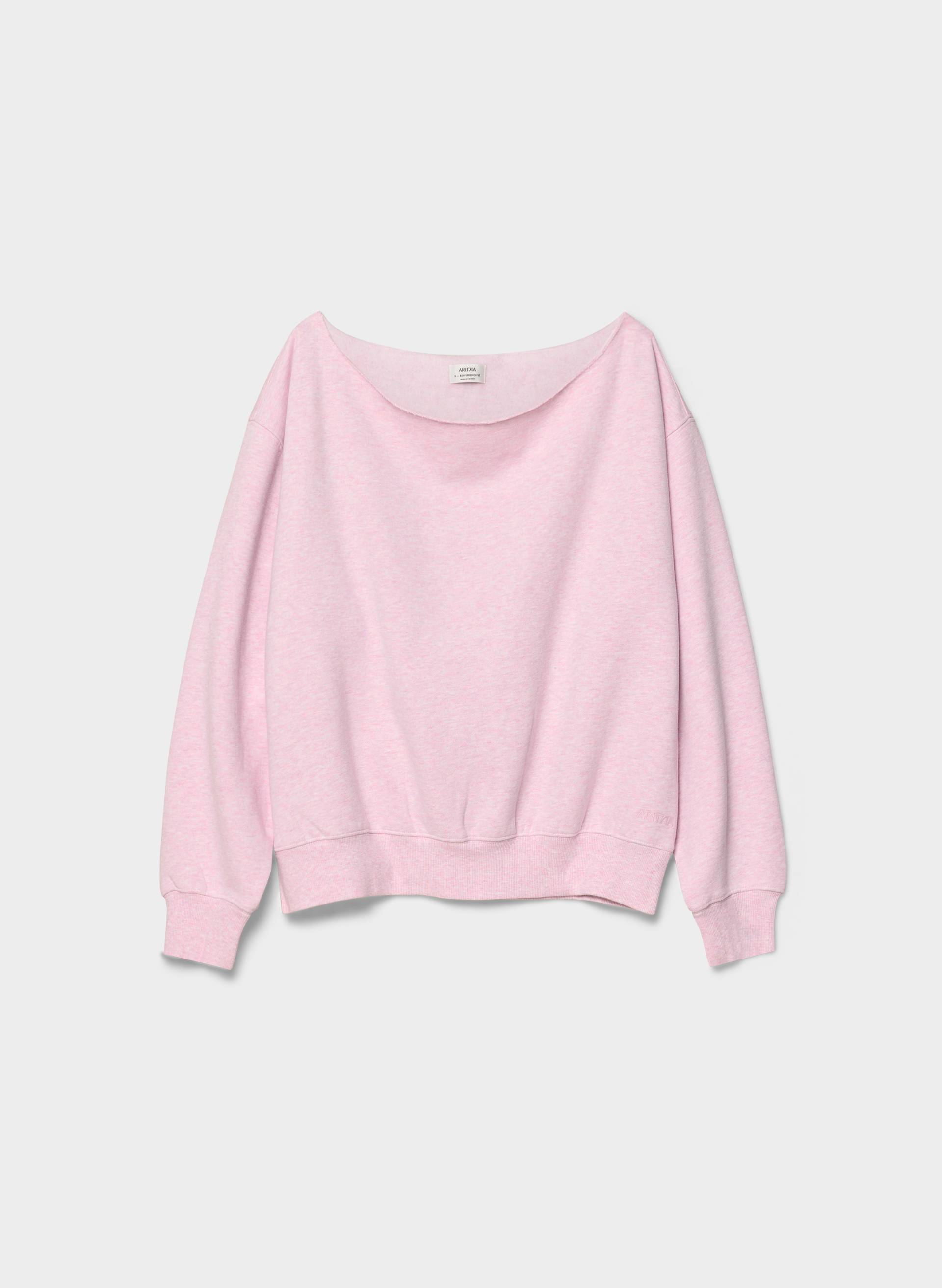 COZY SWEATFLEECE BF OFF-SHOULDER SWEATSHIRT - Relaxed off-shoulder fleece sweatshirt. 
