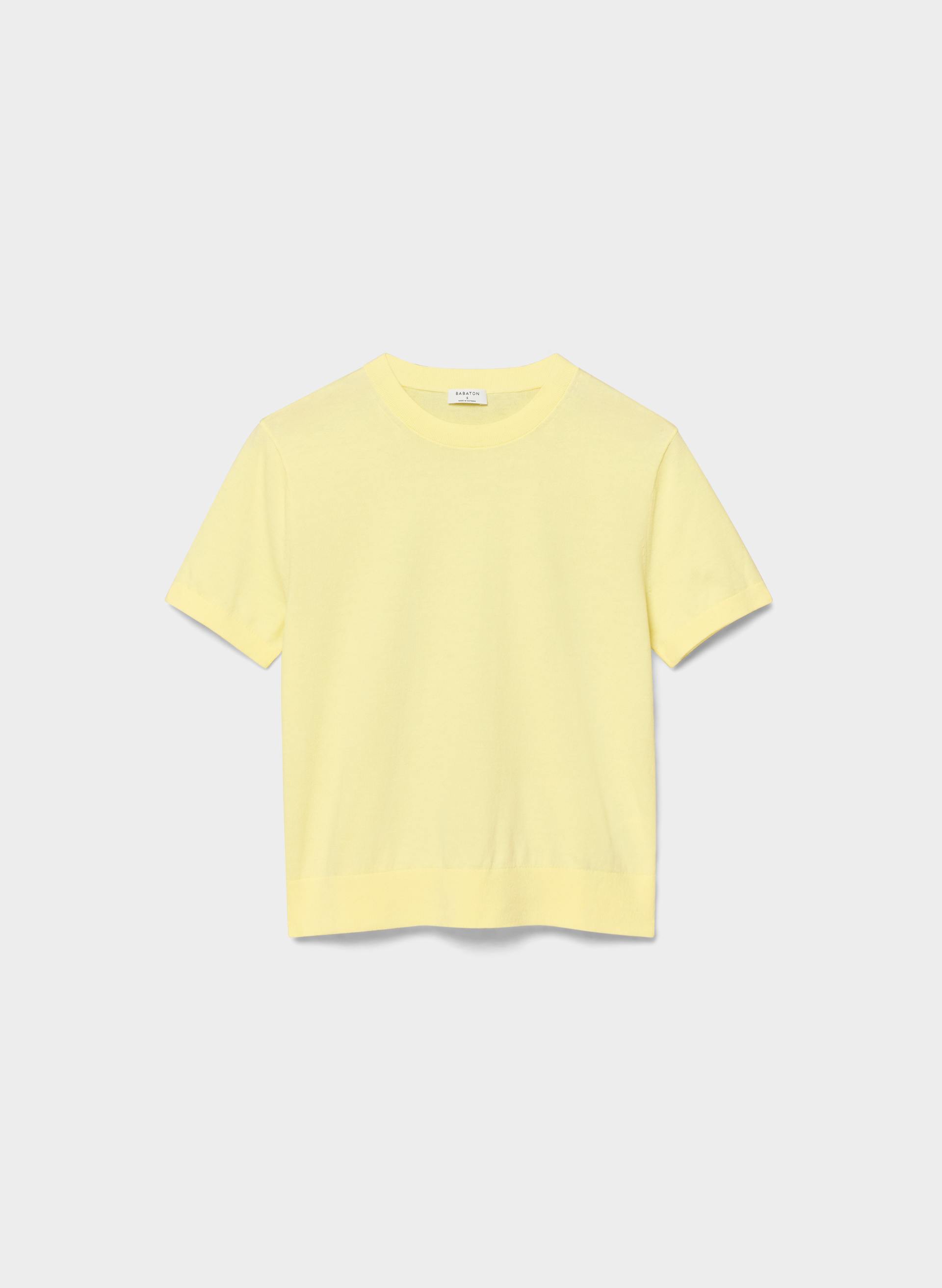 BLOOR SHORTSLEEVE SWEATER - Organic cotton shortsleeve crewneck sweater. 
