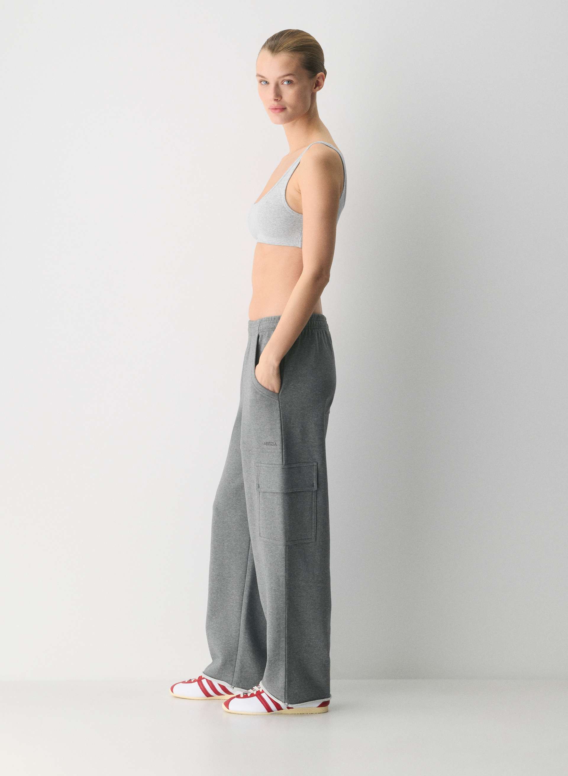 TERRY SWEATFLEECE BOYFRIEND UTILITY SWEATPANT | Aritzia