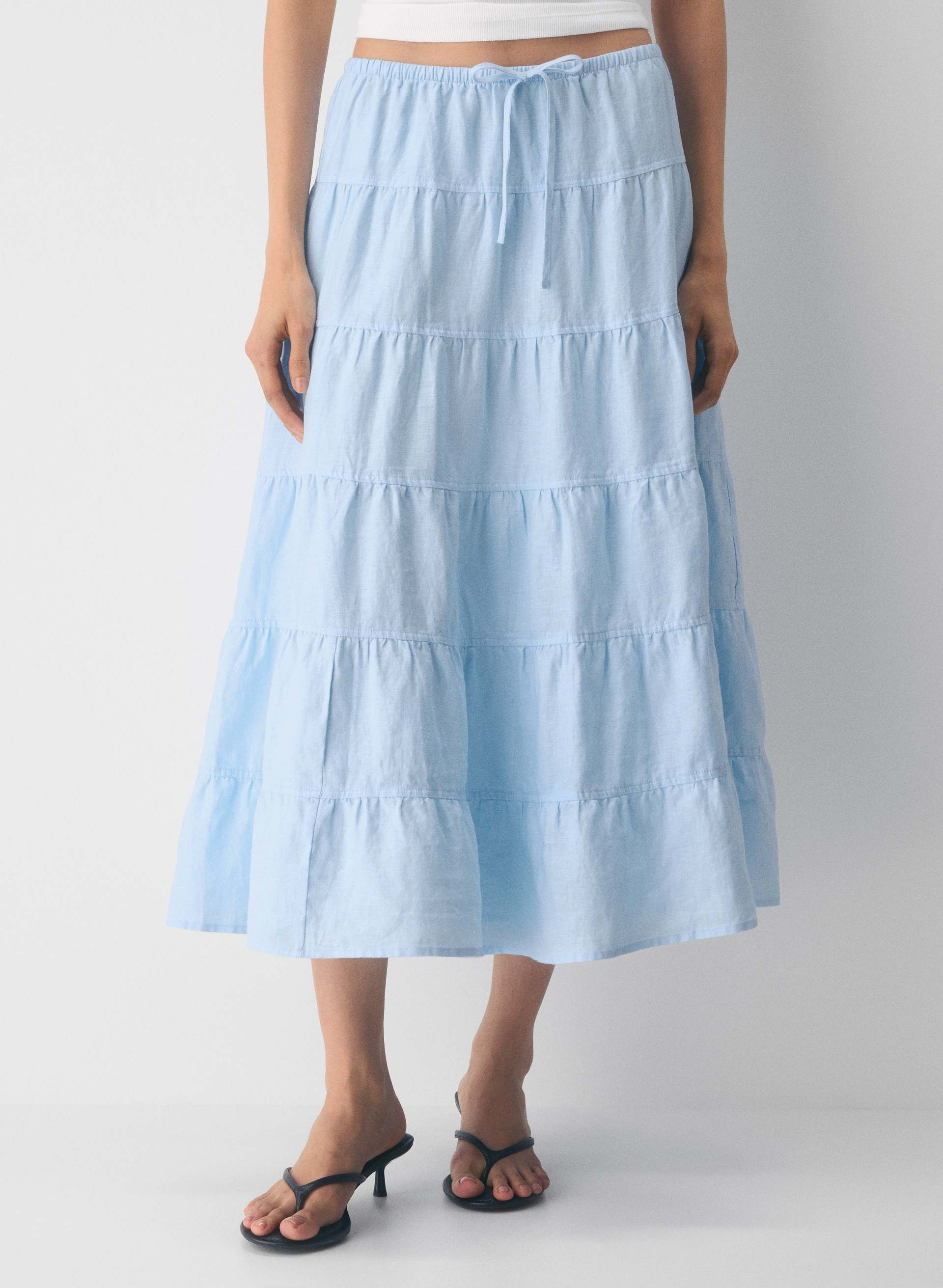 BOUQUET LINEN SKIRT | Aritzia