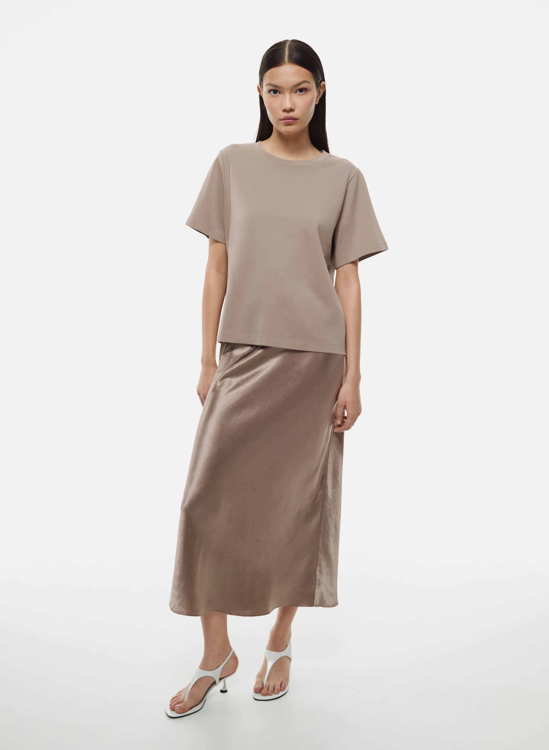 SLIP SATIN MAXI SKIRT | Aritzia