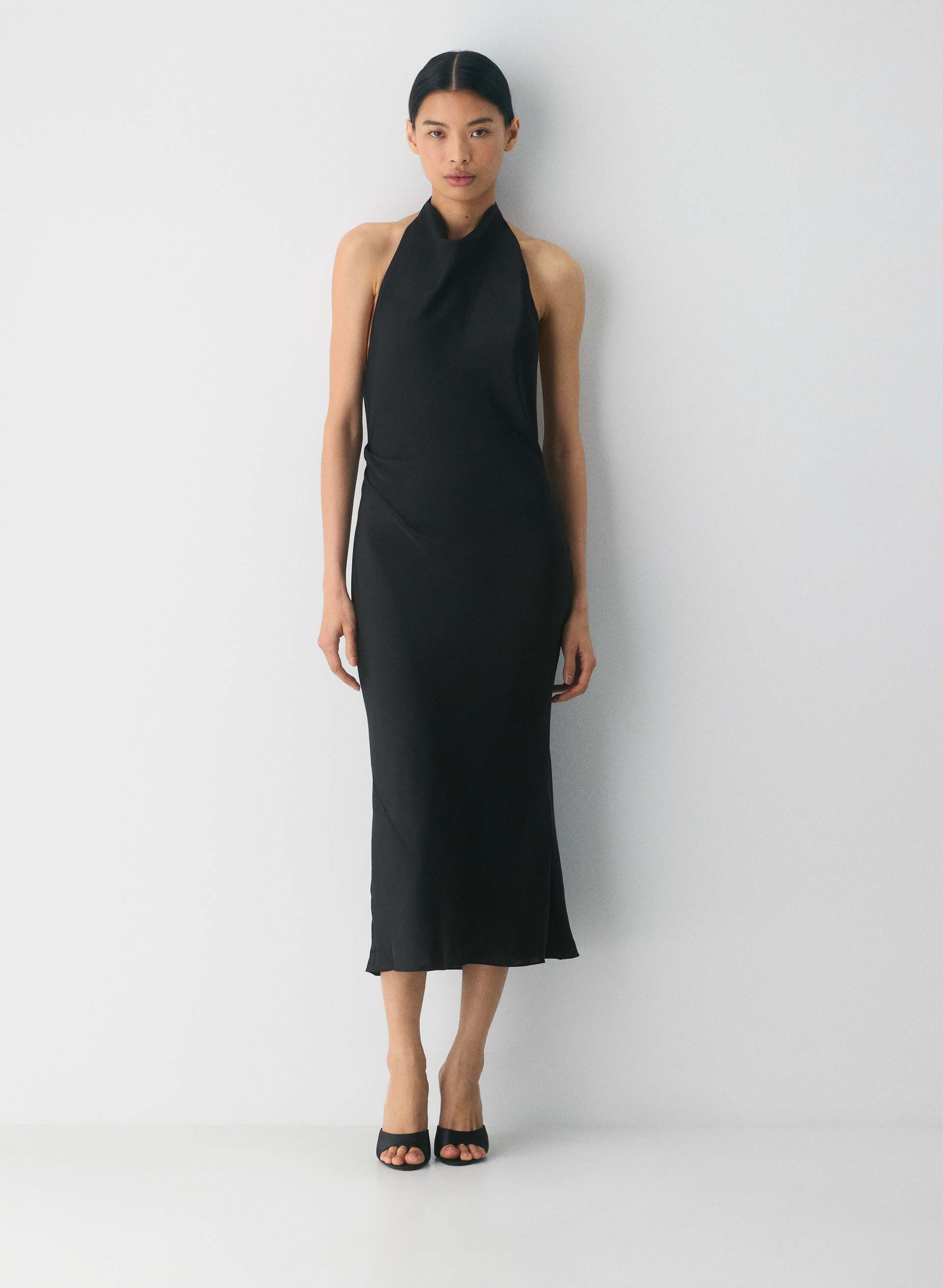 AUDIENCE SATIN MAXI HALTER DRESS | Aritzia