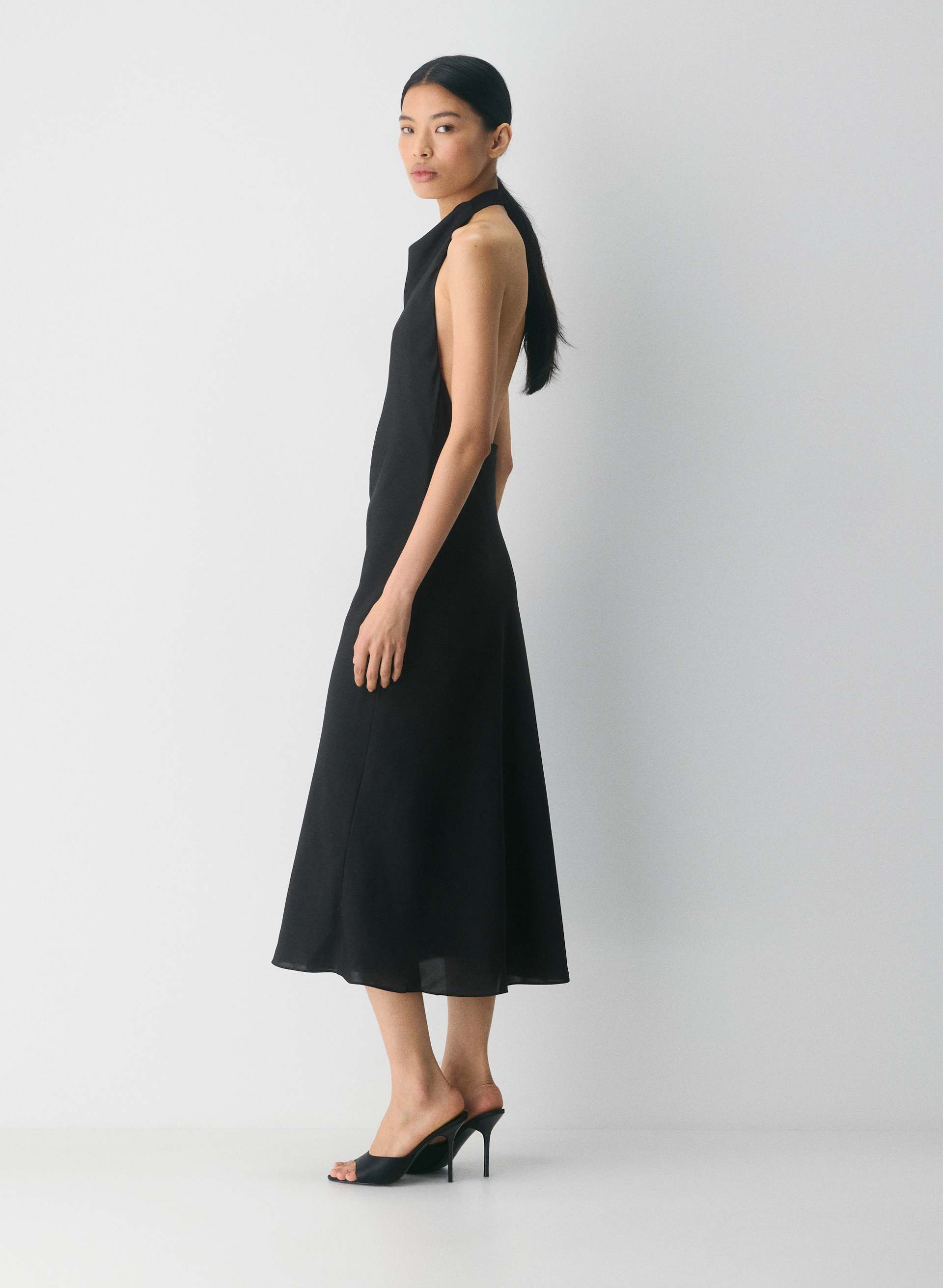 AUDIENCE SATIN MAXI HALTER DRESS | Aritzia