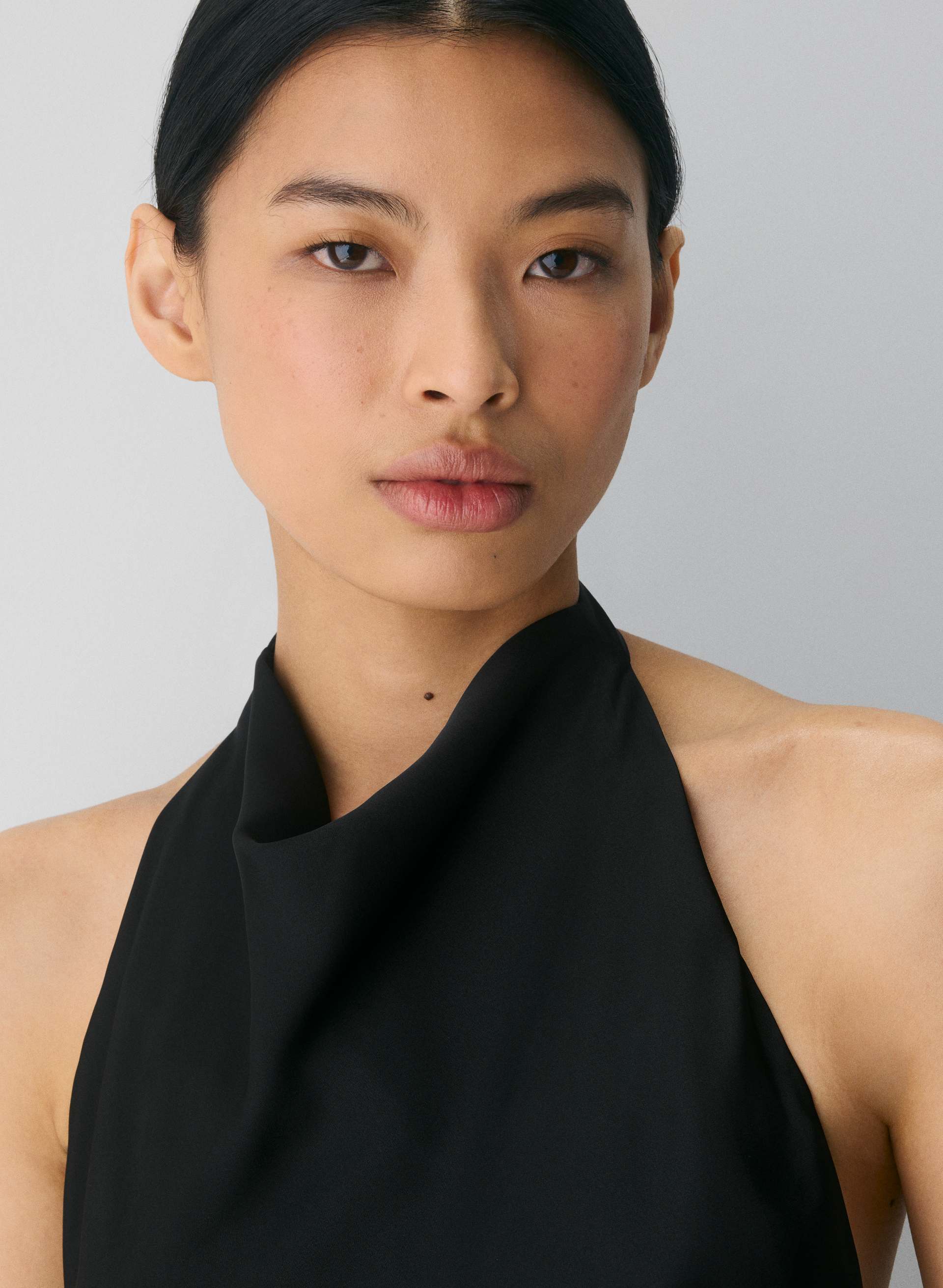 AUDIENCE SATIN MAXI HALTER DRESS | Aritzia