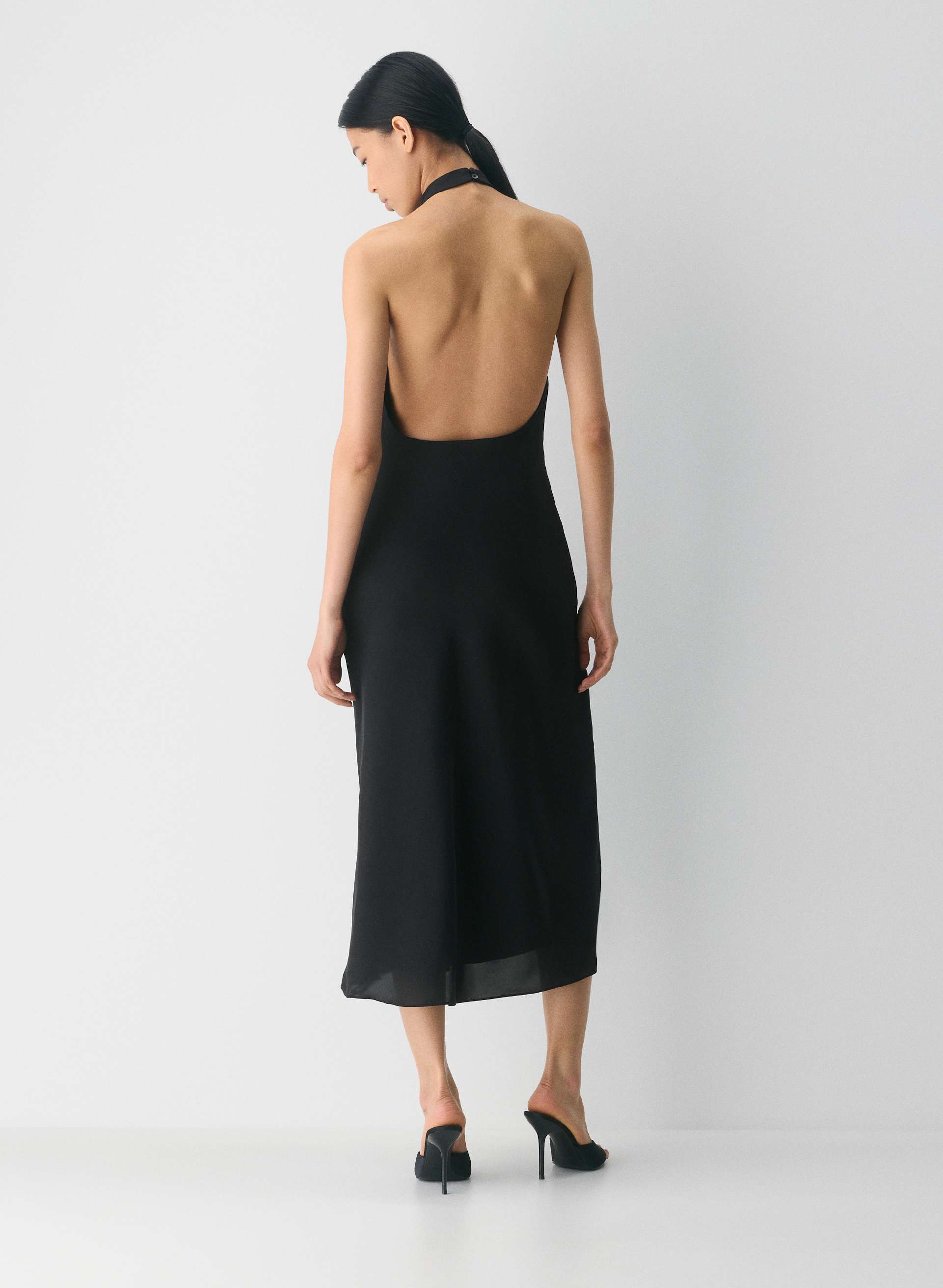 AUDIENCE SATIN MAXI HALTER DRESS | Aritzia