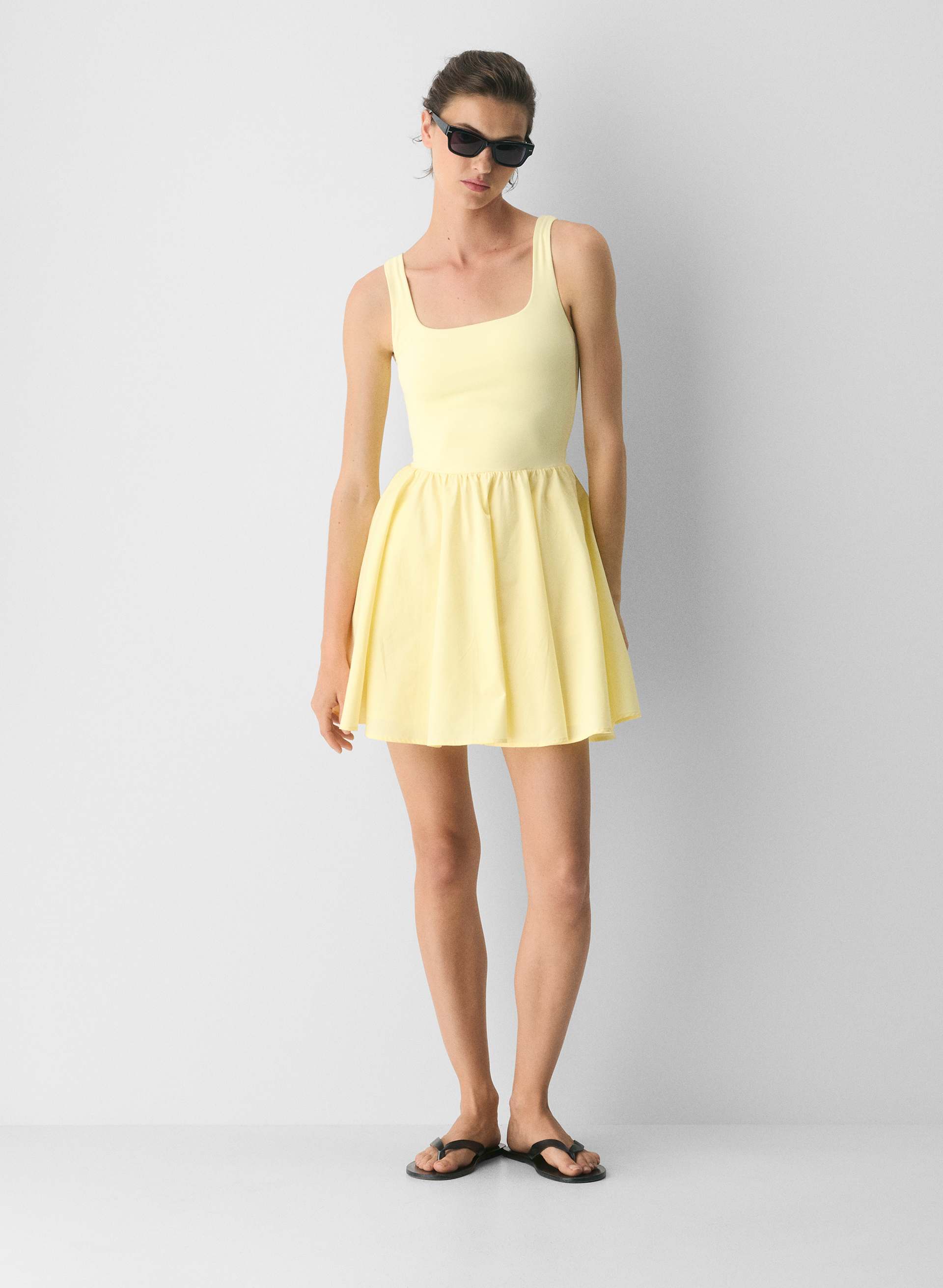 aritzia drop waist dress Aritzia Babaton Women's Revive Mini Dress in Lemonade