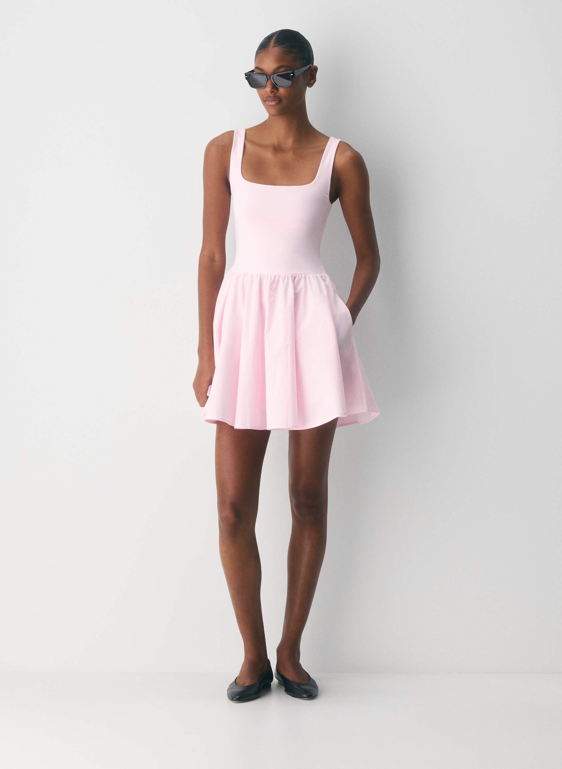 REVIVE POPLIN MINI DRESS | Aritzia