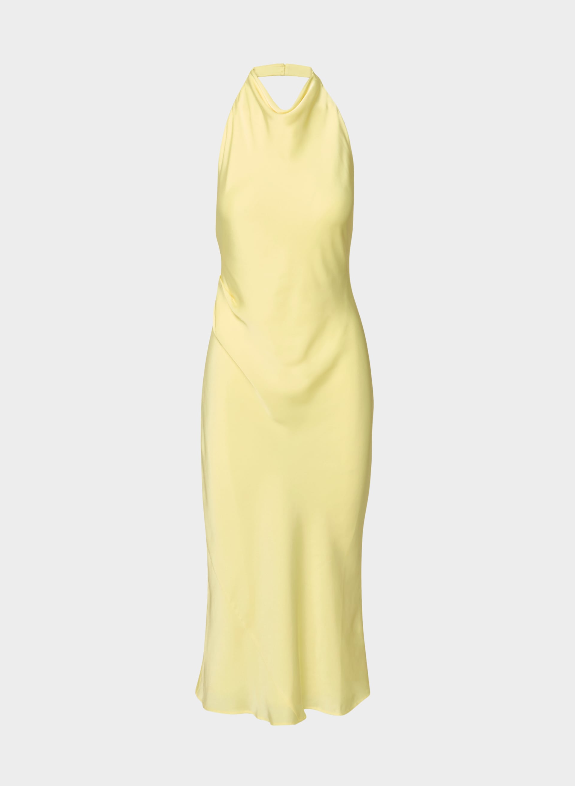 AUDIENCE SATIN MAXI HALTER DRESS - Japanese double satin bias-cut maxi halter dress. 