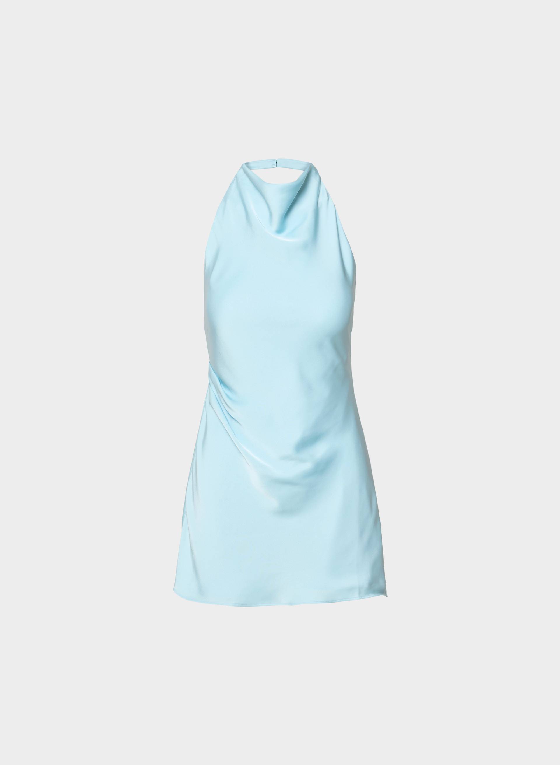 AUDIENCE SATIN MINI HALTER DRESS - Japanese double satin bias-cut mini halter dress. 