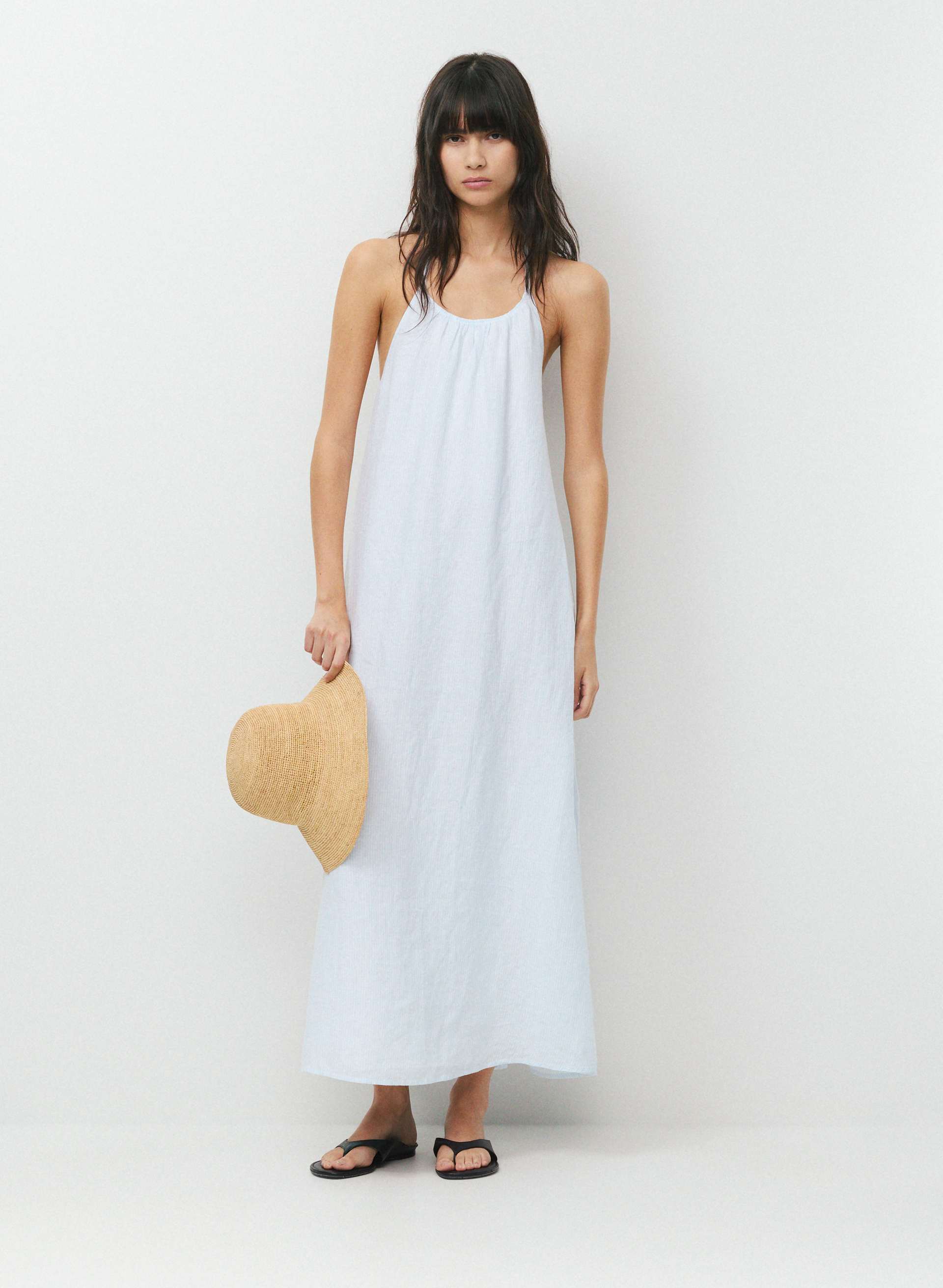 SUNPOST LINEN HALTER DRESS | Aritzia