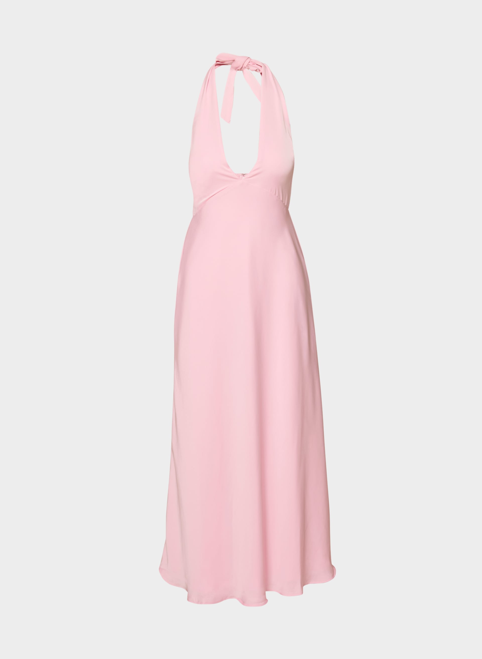 NIGHTSCAPE SATIN HALTER DRESS - Double satin halterneck maxi dress. 