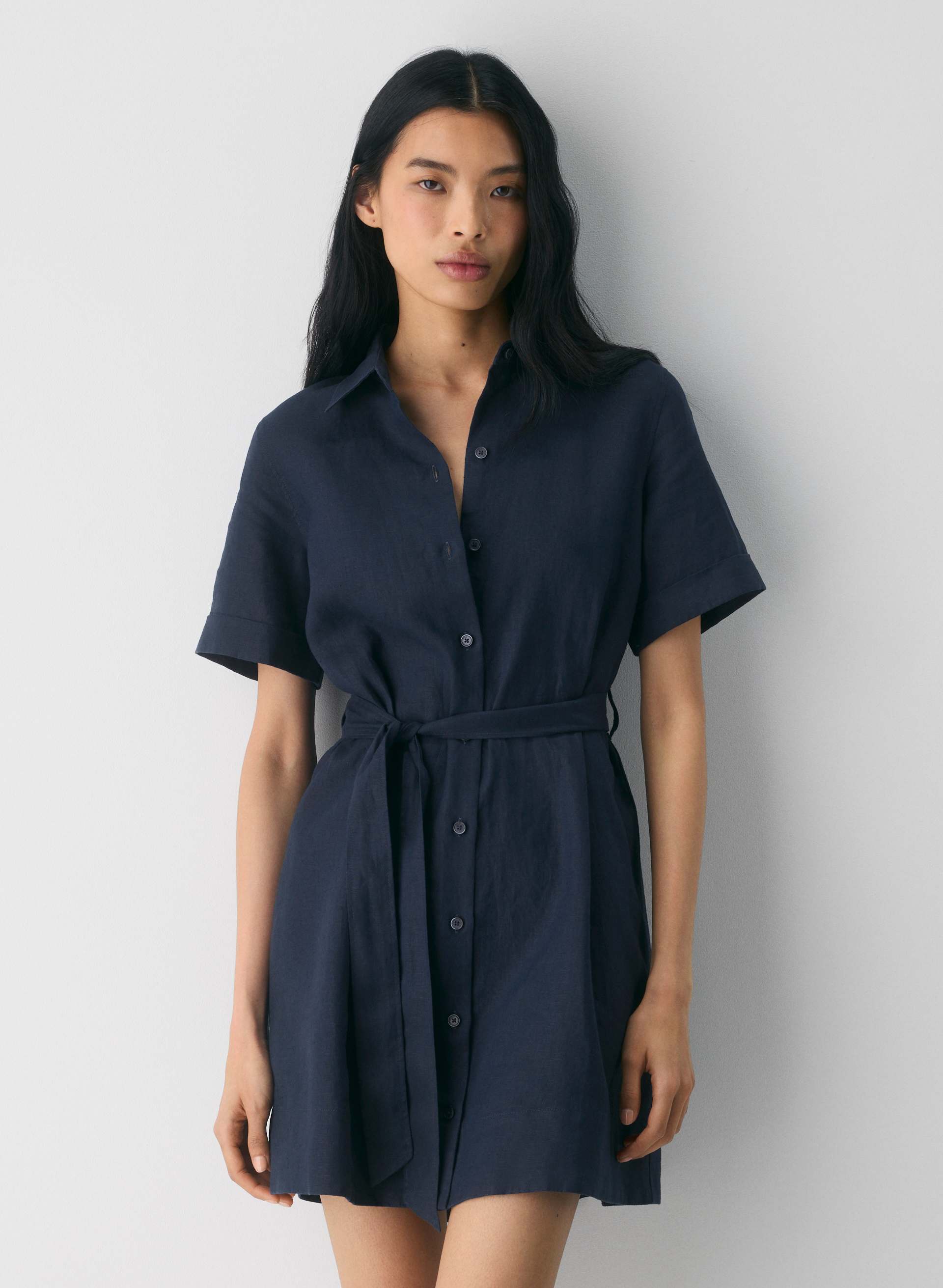 ELETA LINEN MINI DRESS | Aritzia