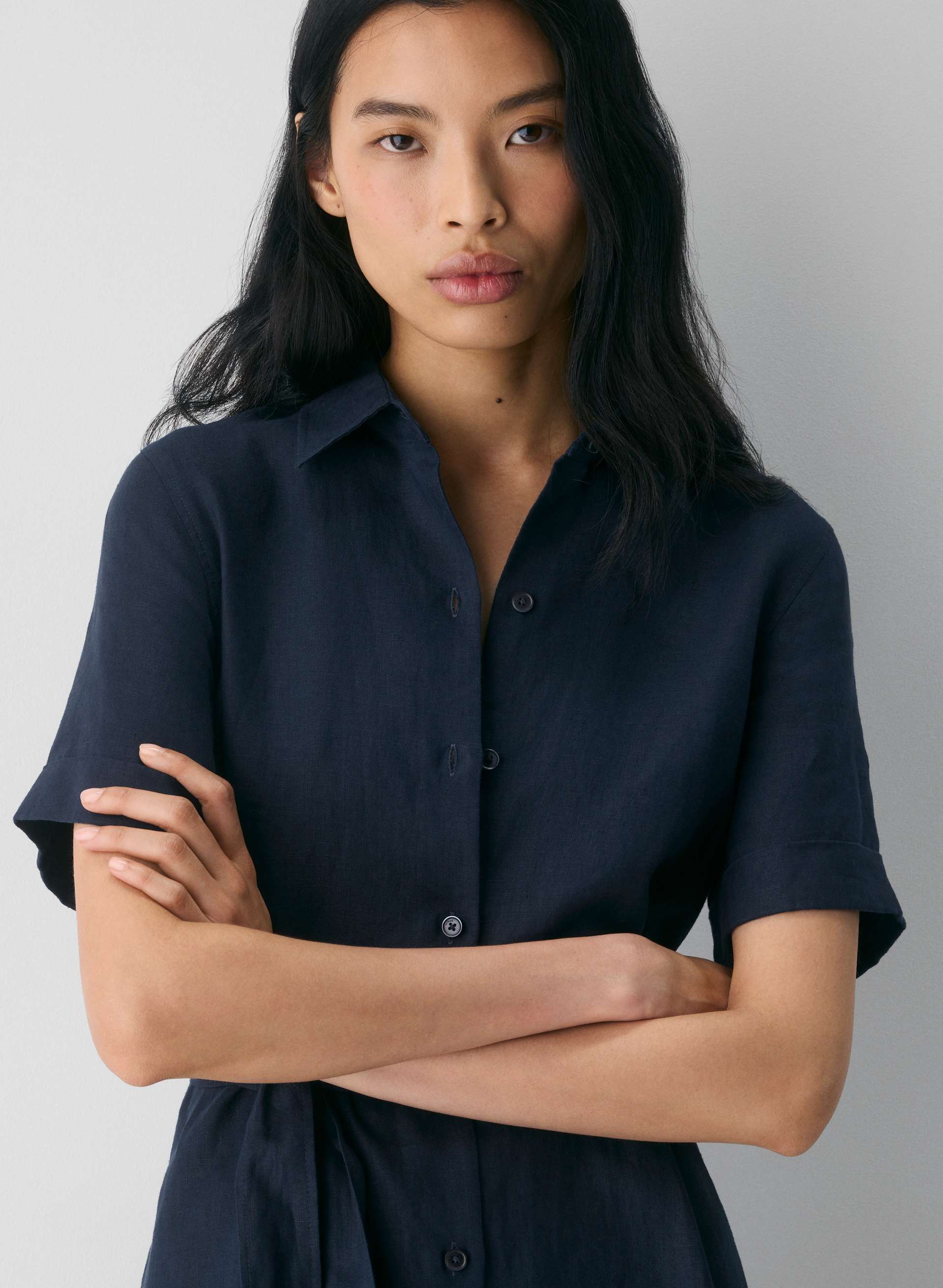 ELETA LINEN MINI DRESS | Aritzia