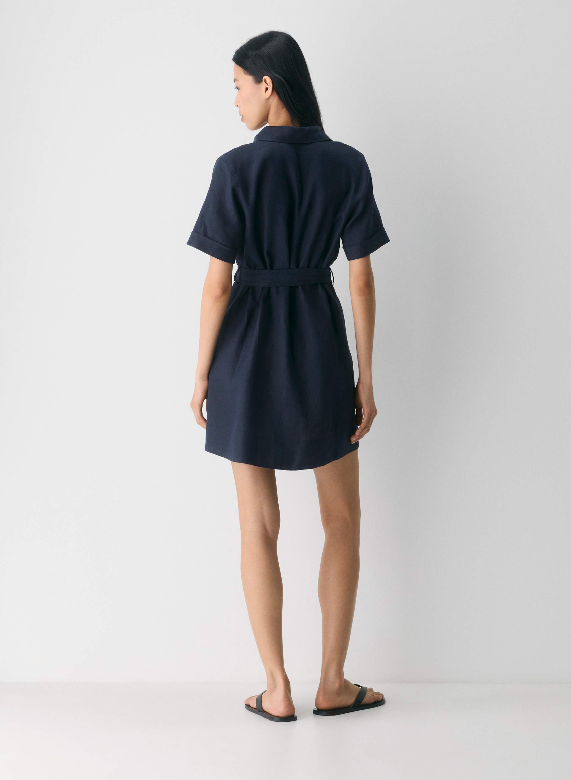 ELETA LINEN MINI DRESS | Aritzia