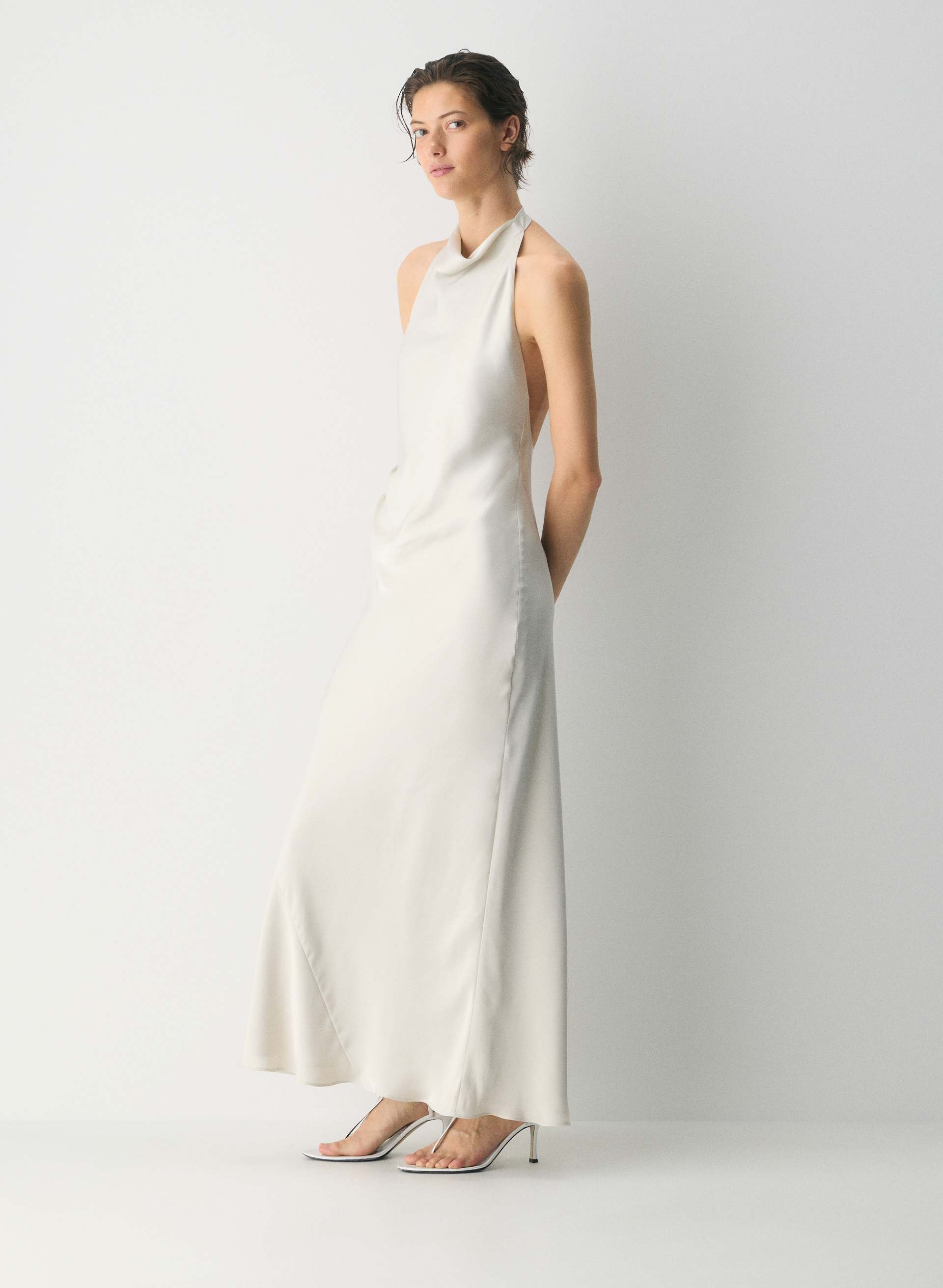AUDIENCE SATIN FULL HALTER DRESS | Aritzia