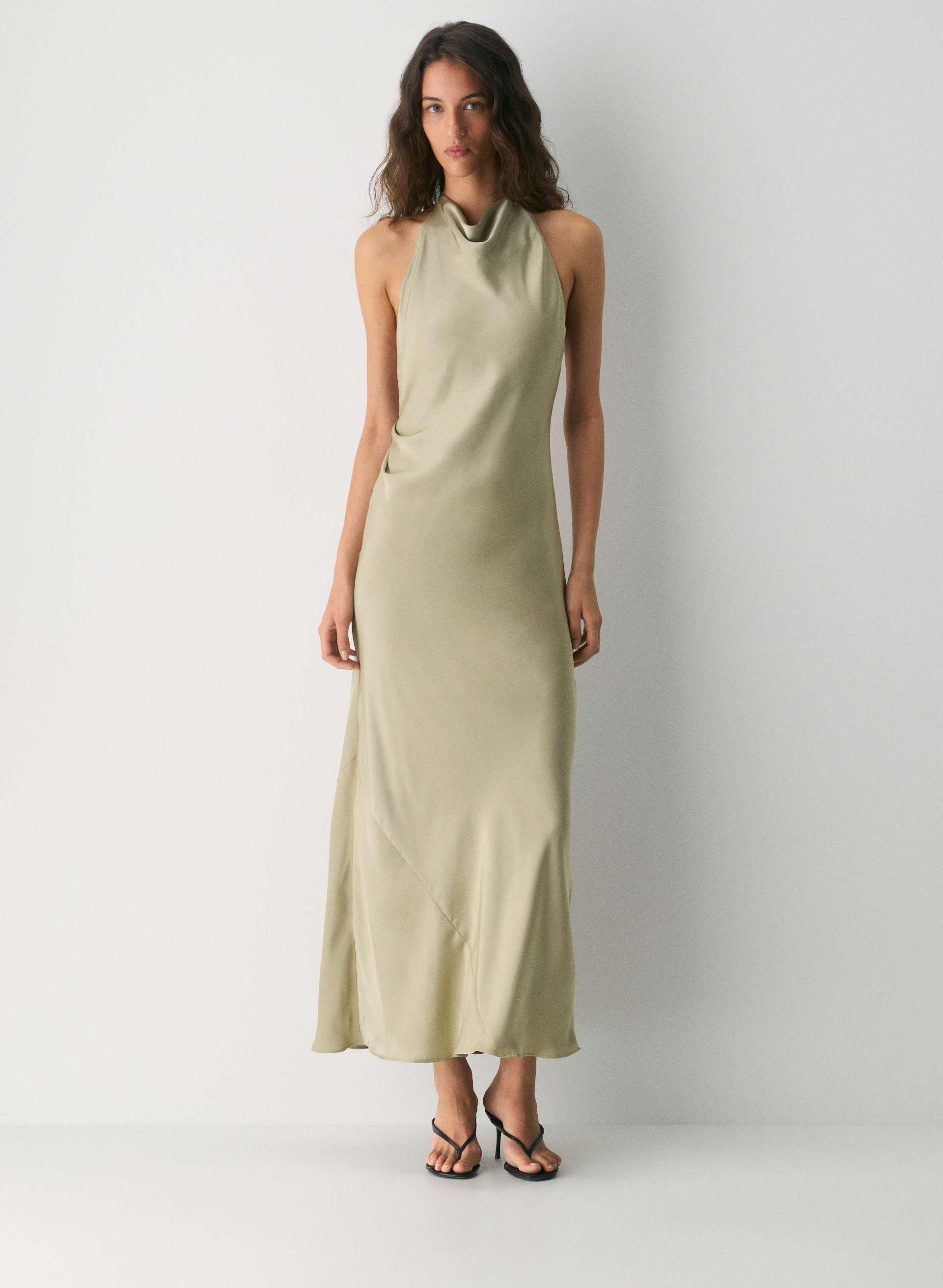 AUDIENCE SATIN FULL HALTER DRESS | Aritzia