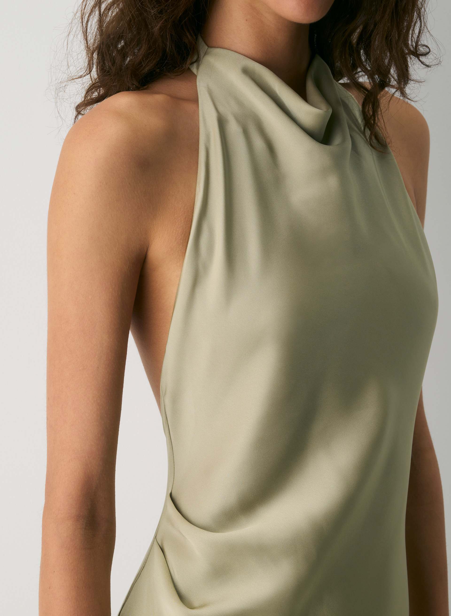 AUDIENCE SATIN FULL HALTER DRESS | Aritzia