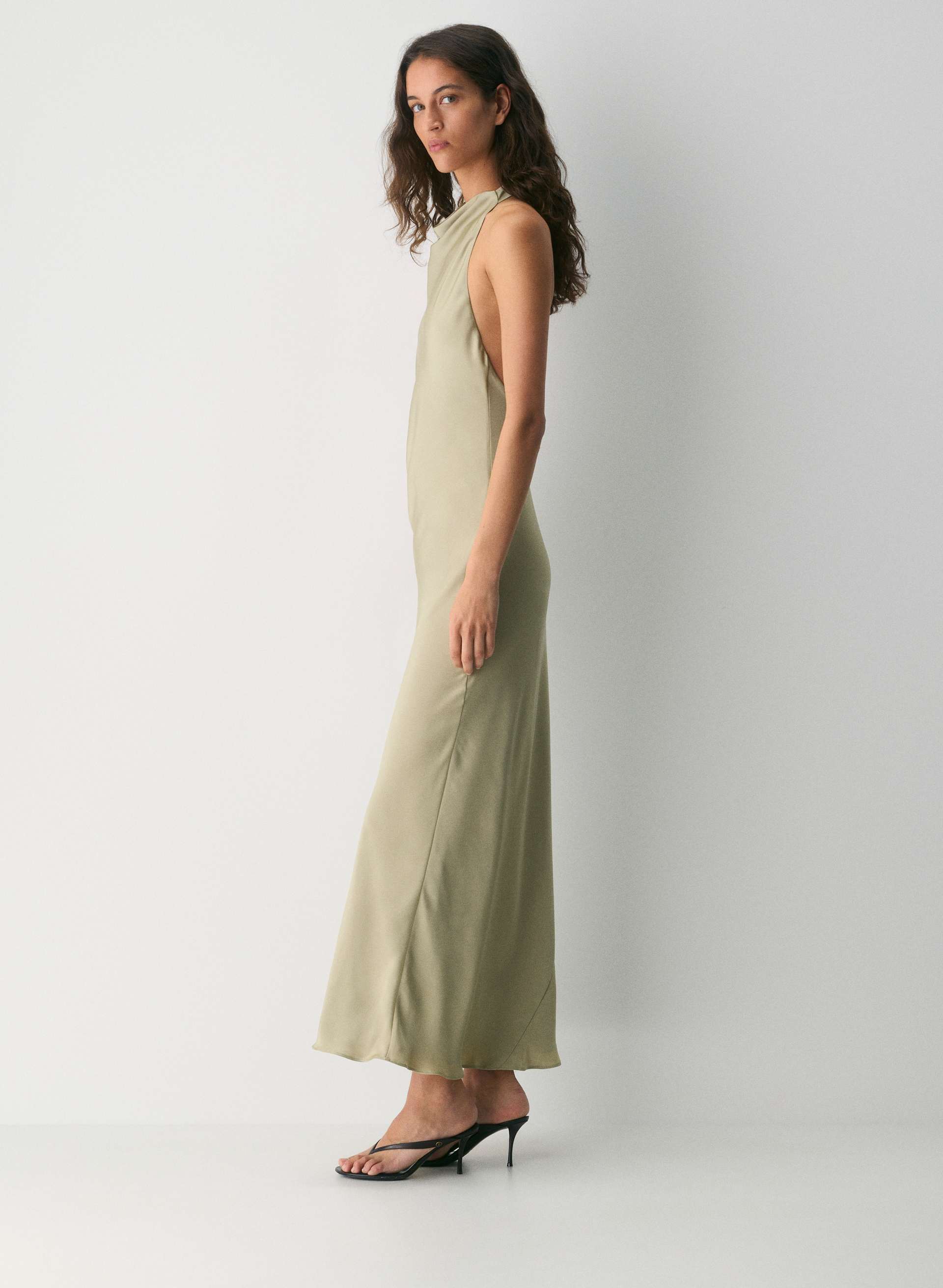 AUDIENCE SATIN FULL HALTER DRESS | Aritzia