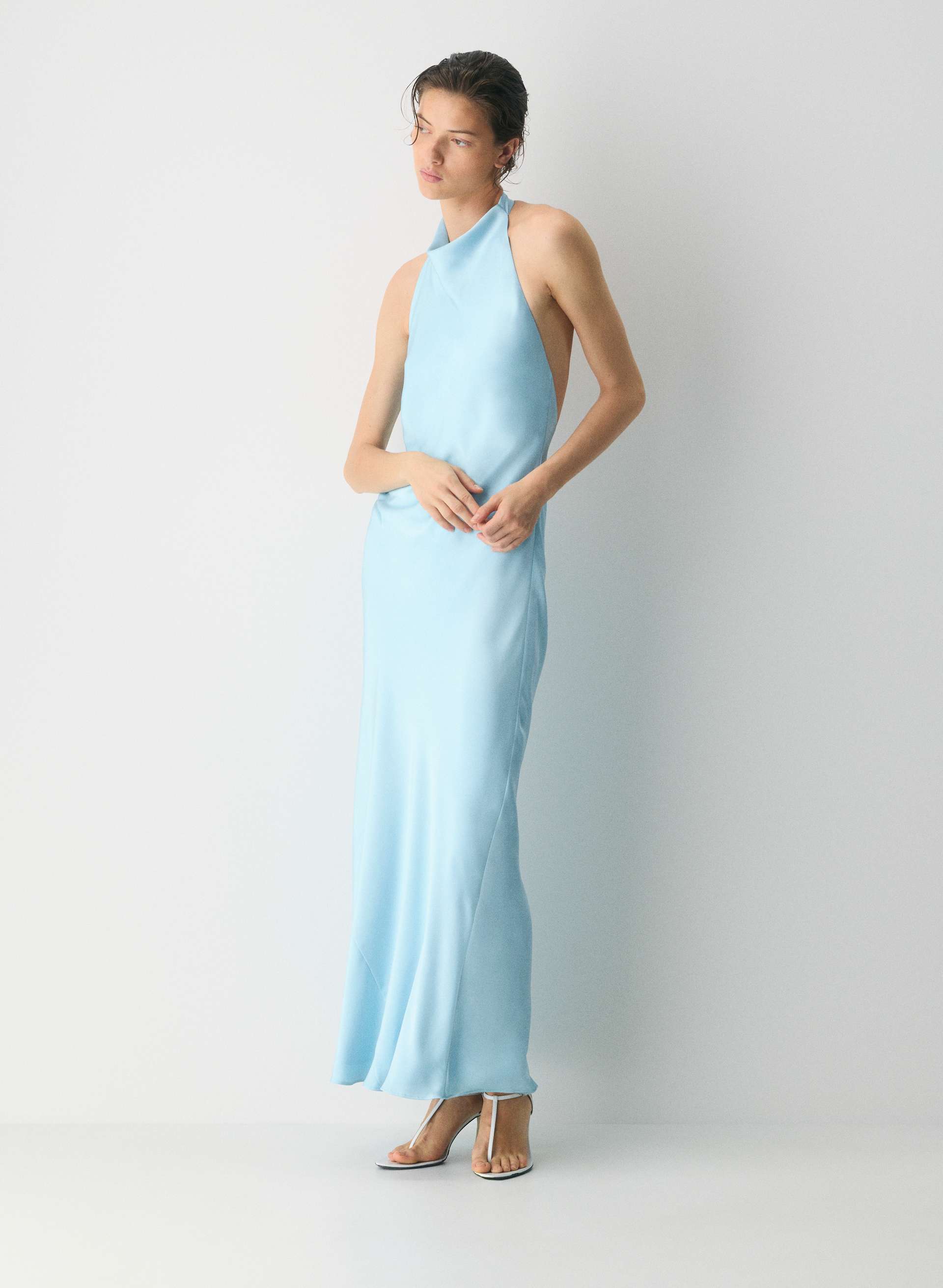 AUDIENCE SATIN FULL HALTER DRESS | Aritzia