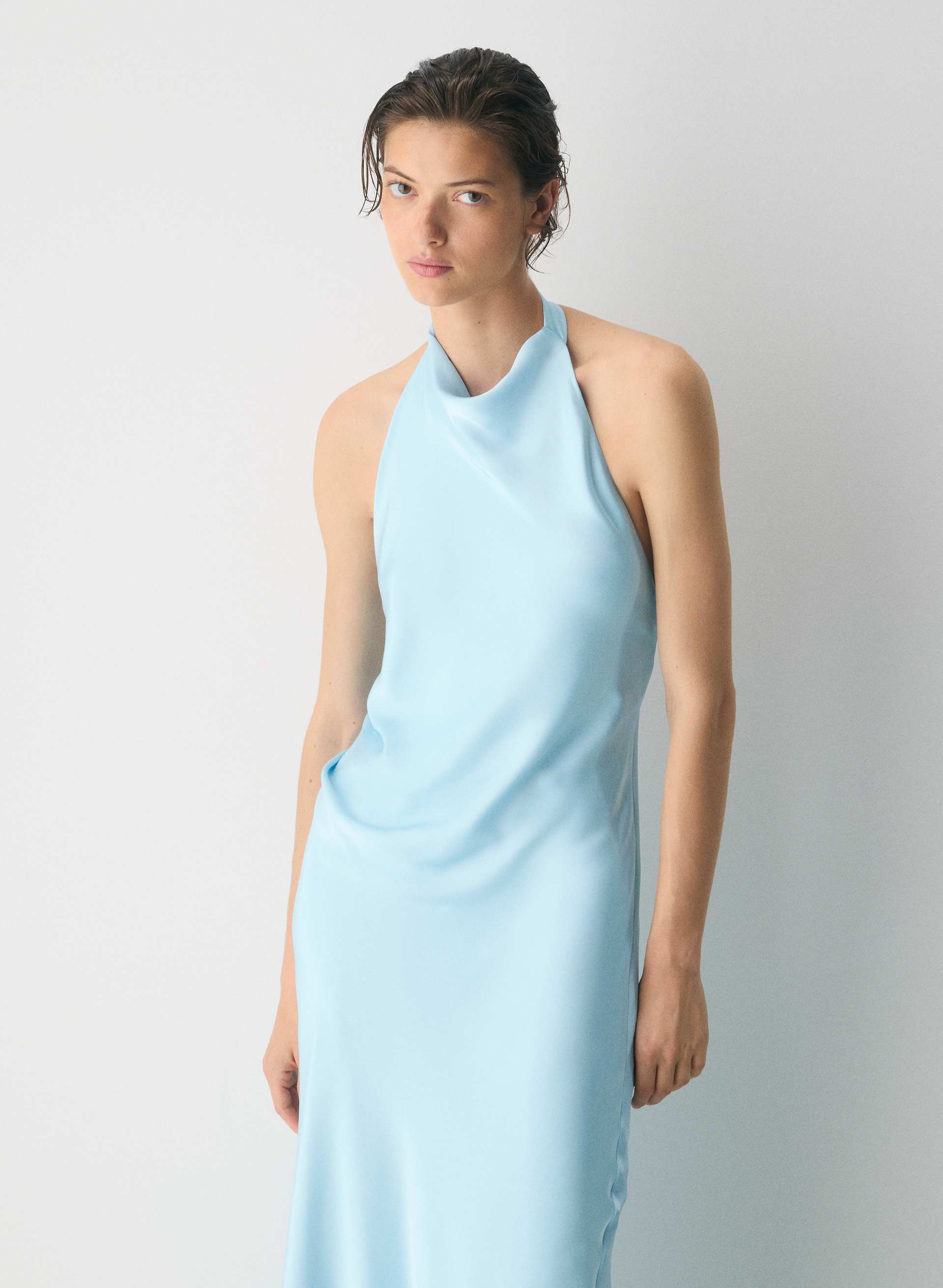 AUDIENCE SATIN FULL HALTER DRESS | Aritzia