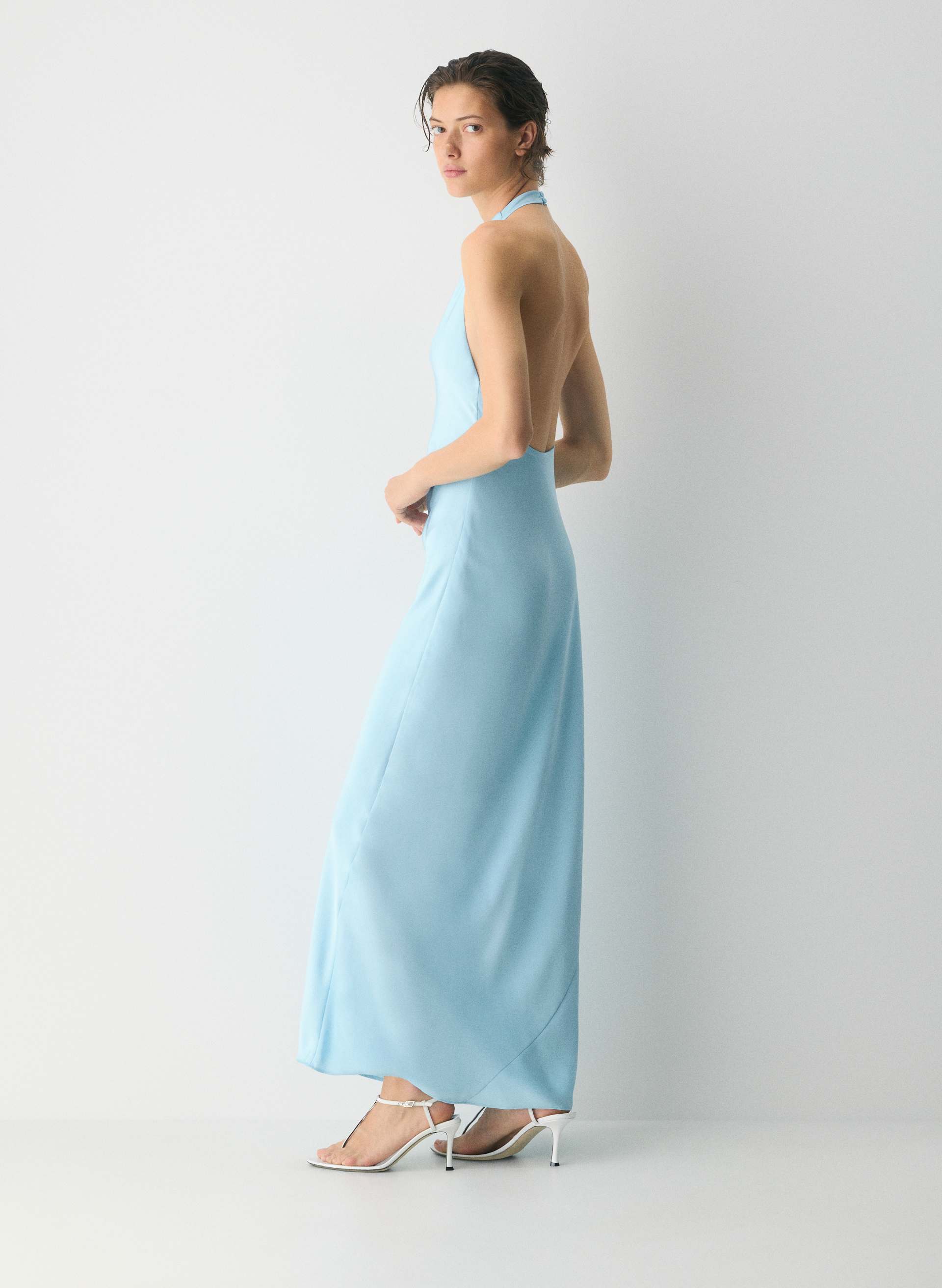 AUDIENCE SATIN FULL HALTER DRESS | Aritzia