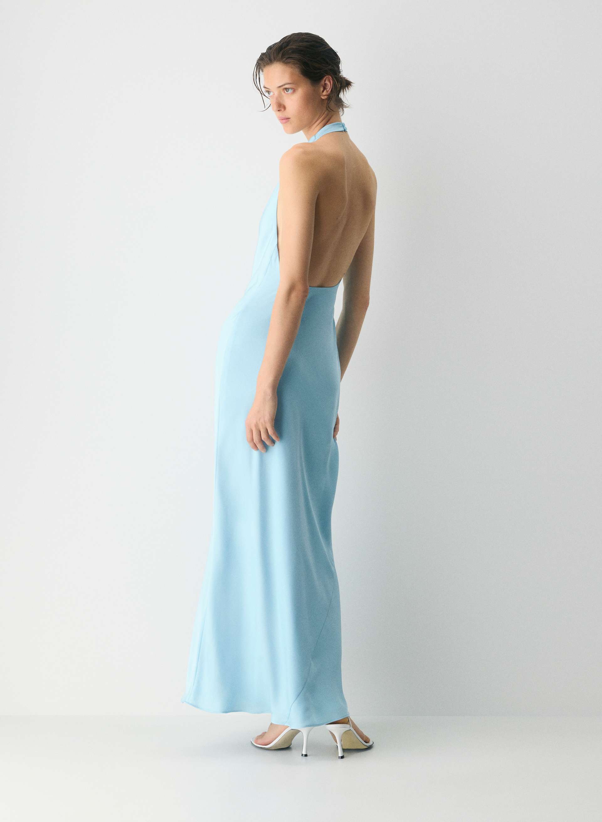 AUDIENCE SATIN FULL HALTER DRESS | Aritzia