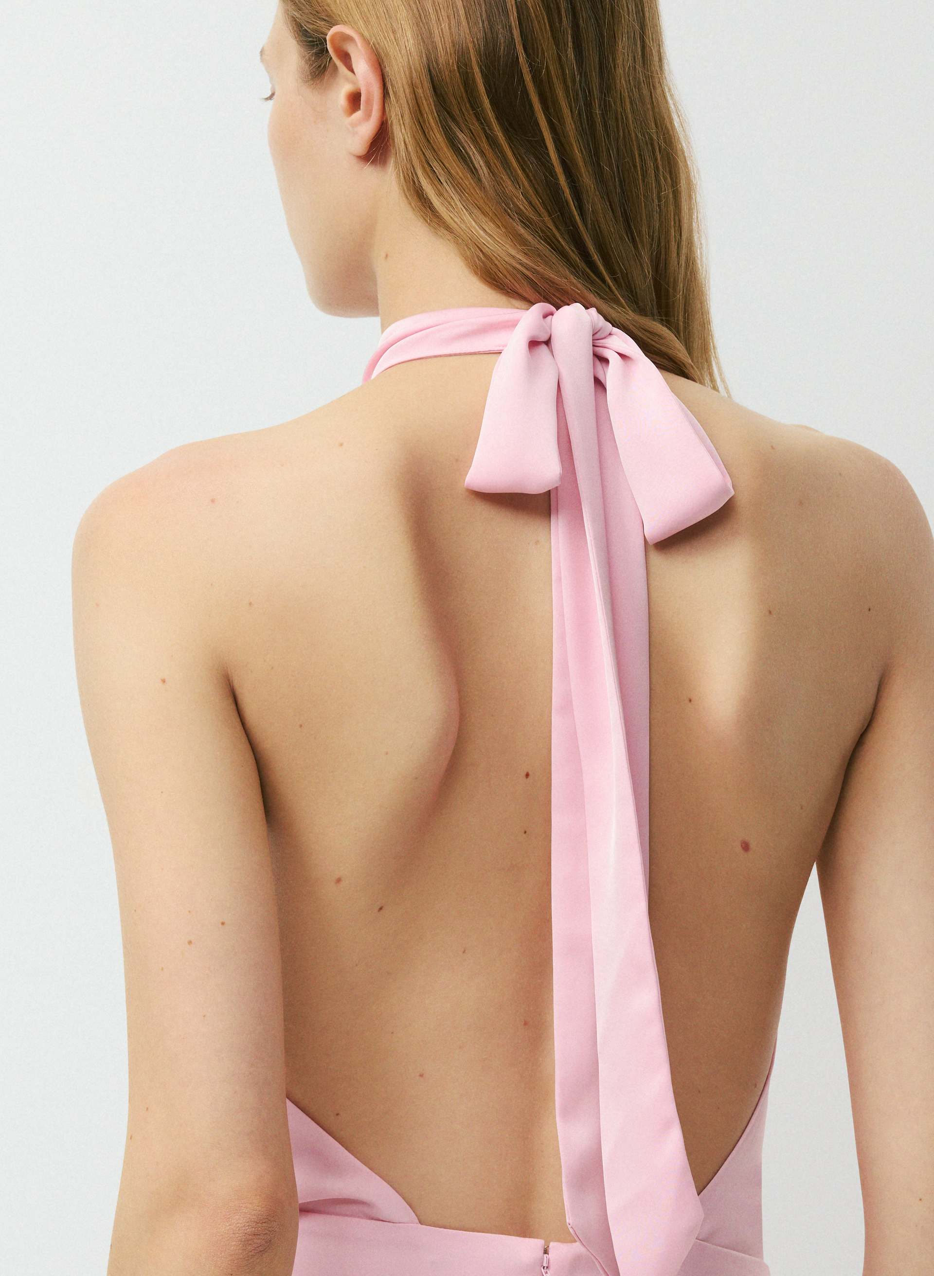 posse backless dress Ten Women's Satin in Milkshake Pink Retrofete Chiffon Backless Maxi Color:Olive slit prom dress Sienna L/s Dress