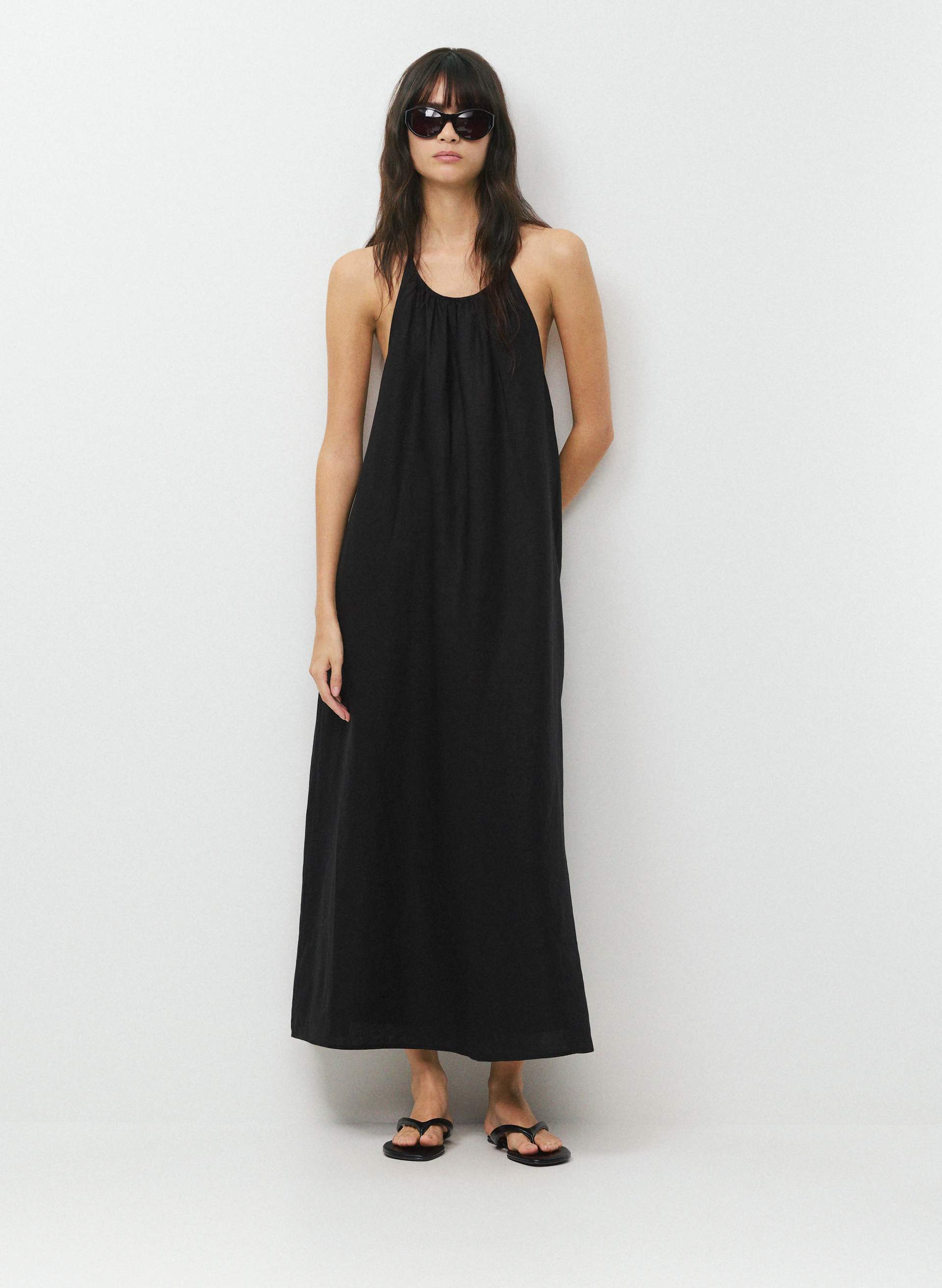 Sunpost Linen Halter Dress