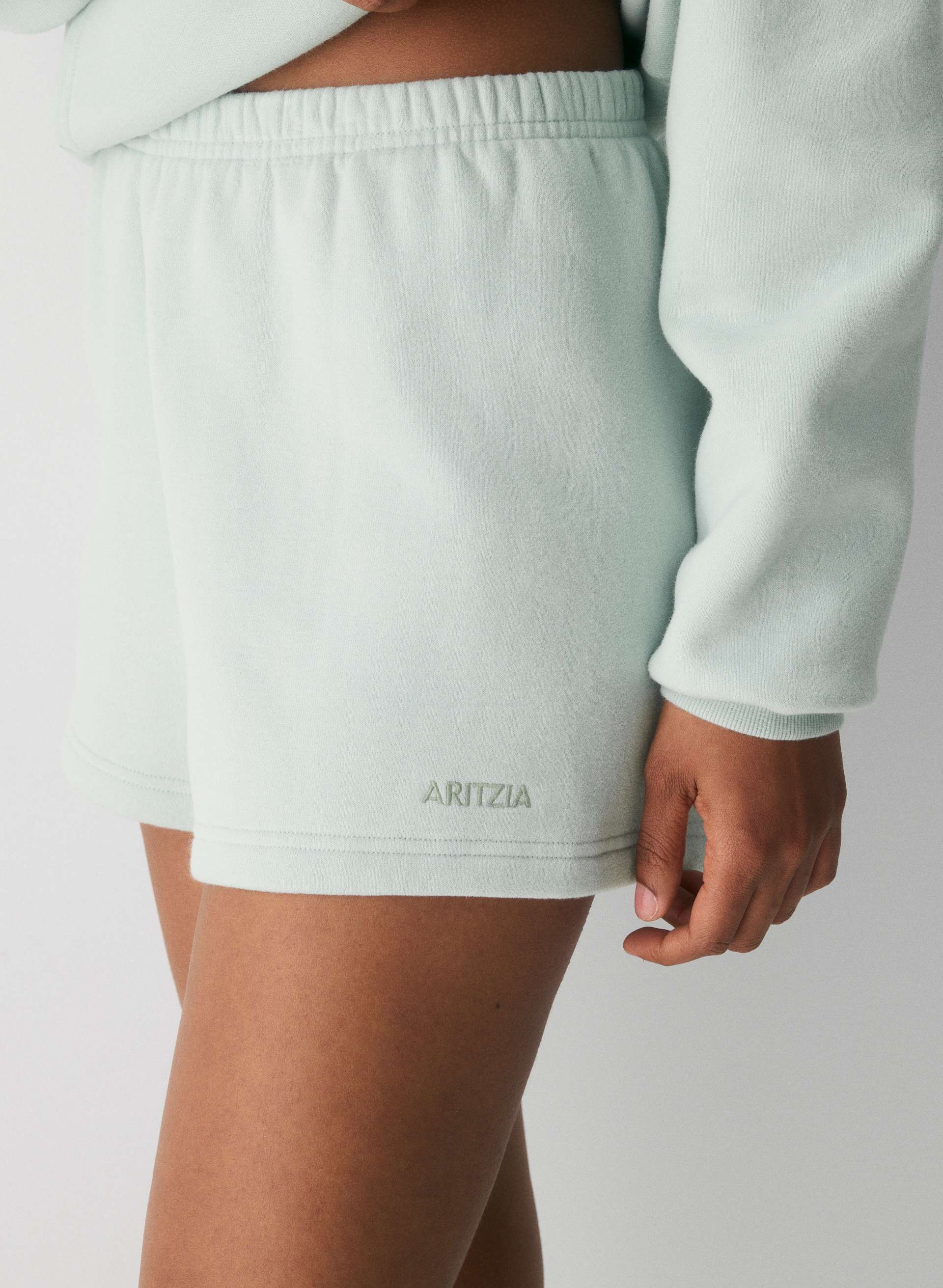 COZY SWEATFLEECE PERFECT HI-RISE MINI SHORT | Aritzia