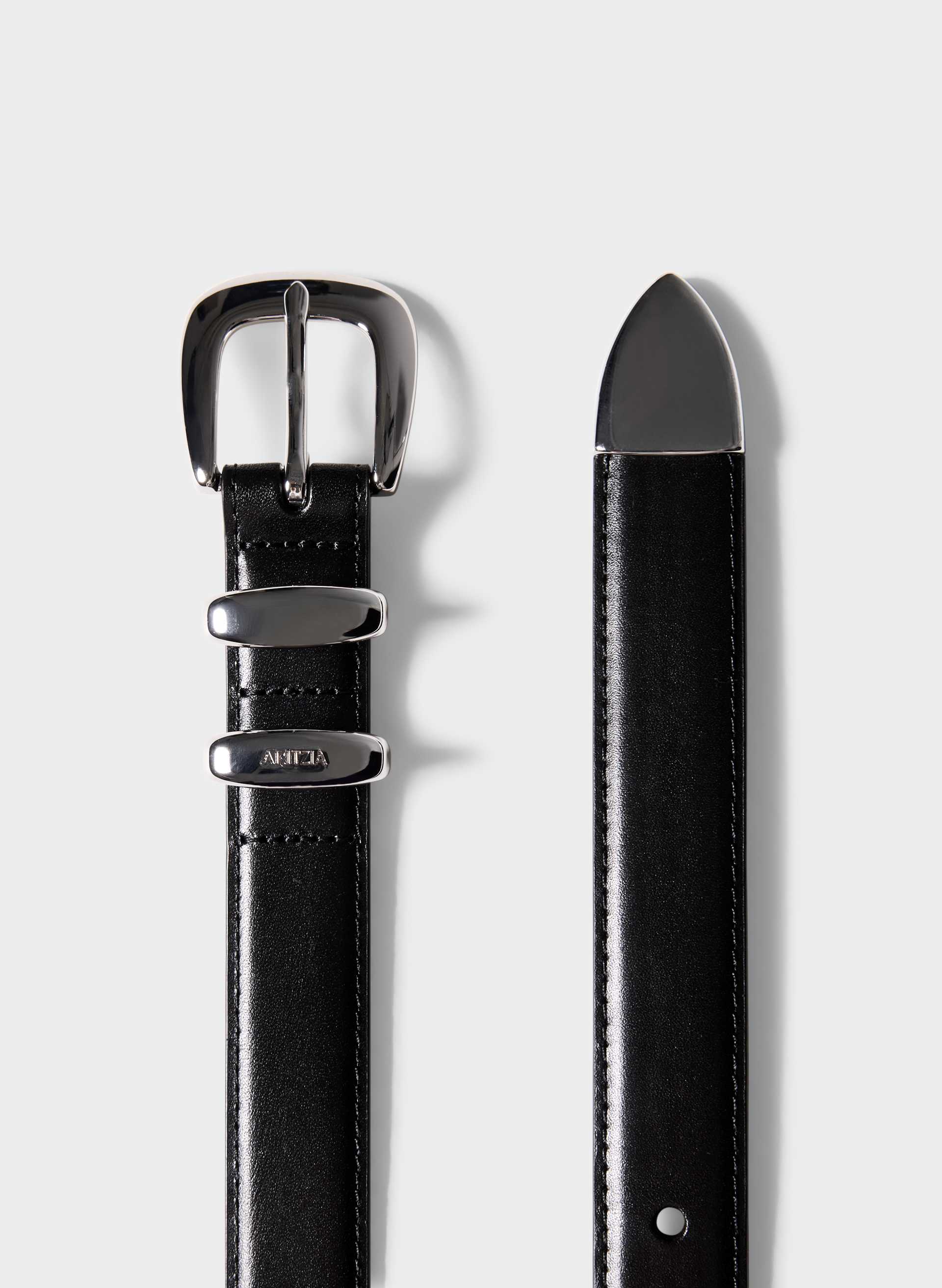 LEGENDARY SOLID BRASS LEATHER BELT | Aritzia