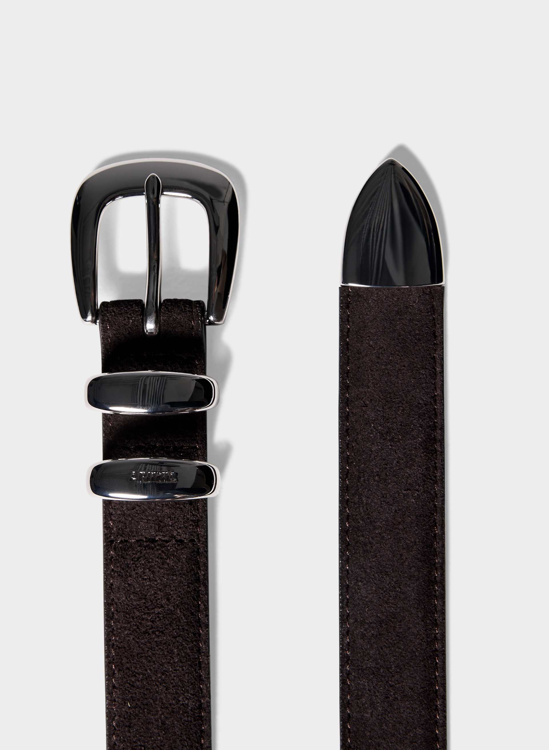 LEGENDARY SOLID BRASS SUEDE BELT | Aritzia