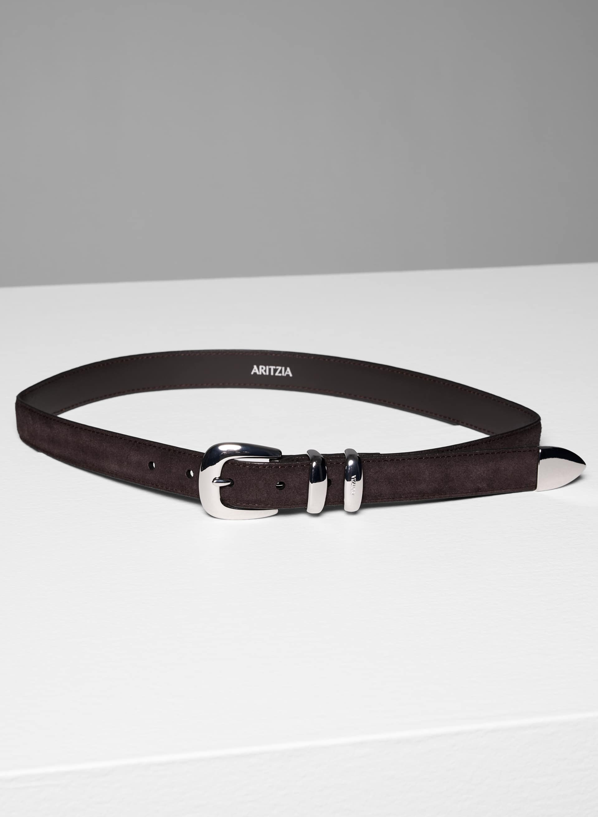 LEGENDARY SOLID BRASS SUEDE BELT | Aritzia