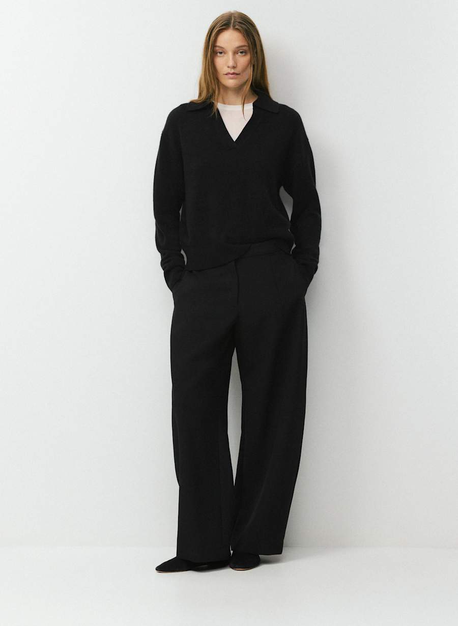 Essential Cashmere Admire Polo Sweater by Aritzia