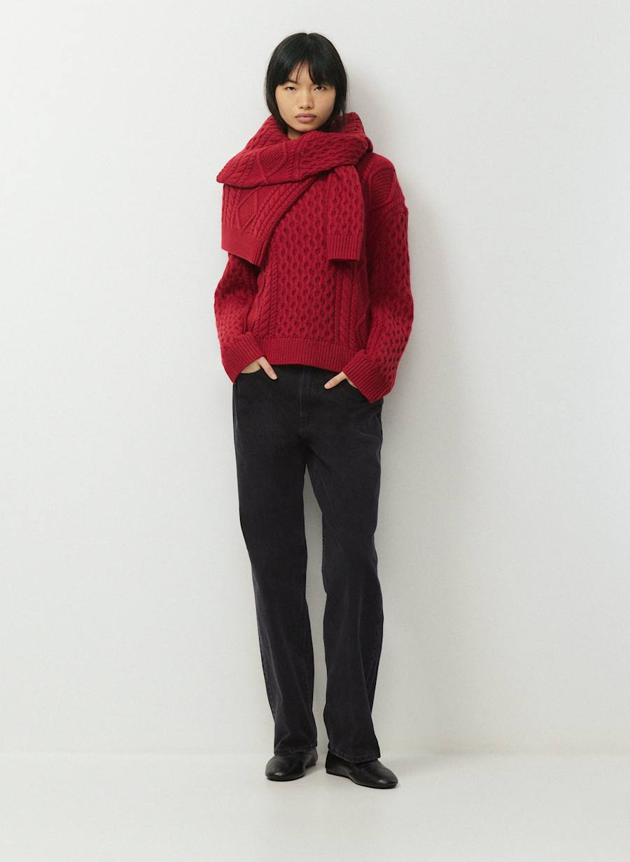 Cable Knit Merino Wool Interpret Sweater by Aritzia