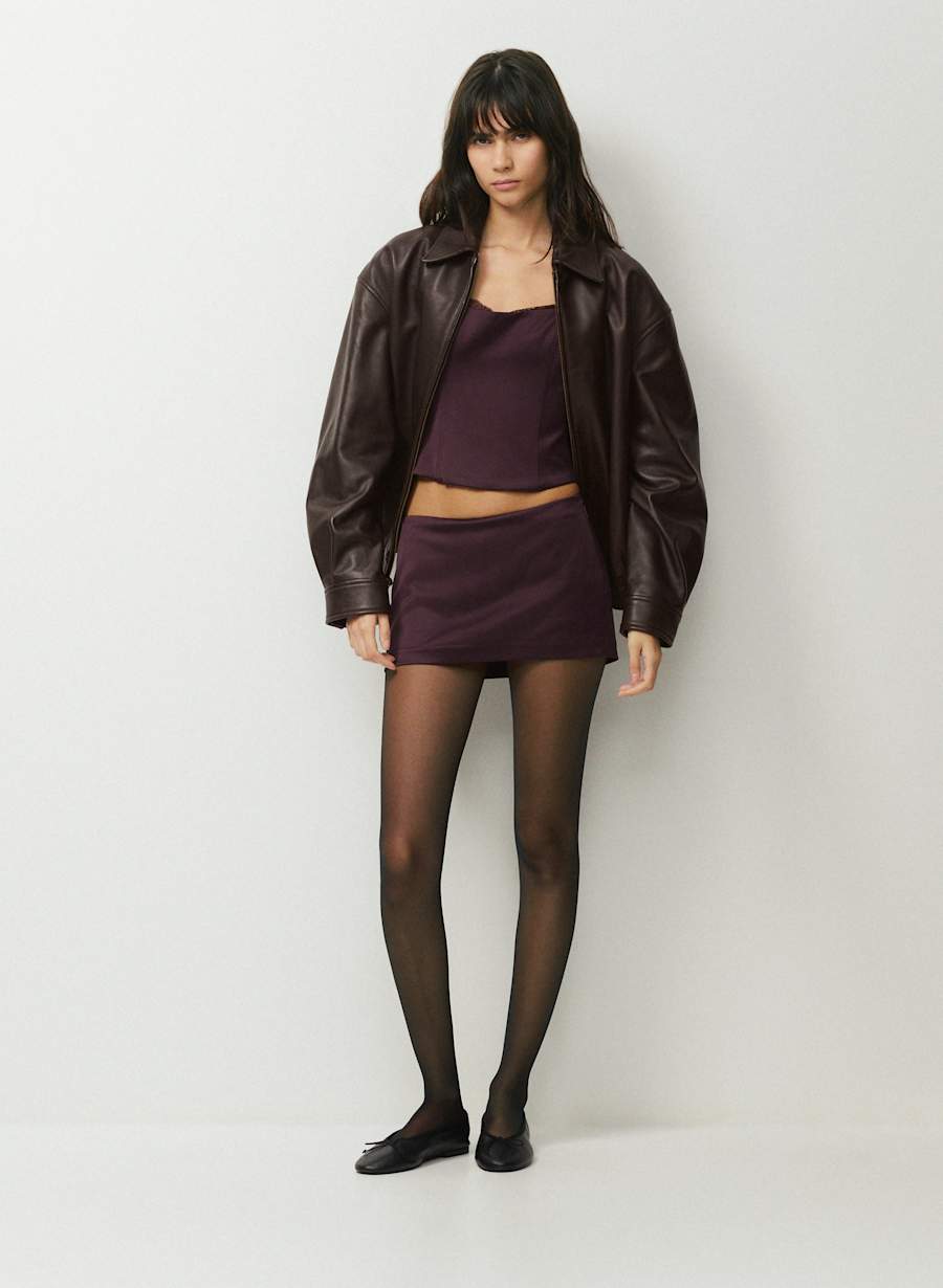 Blush Satin Skort by Aritzia
